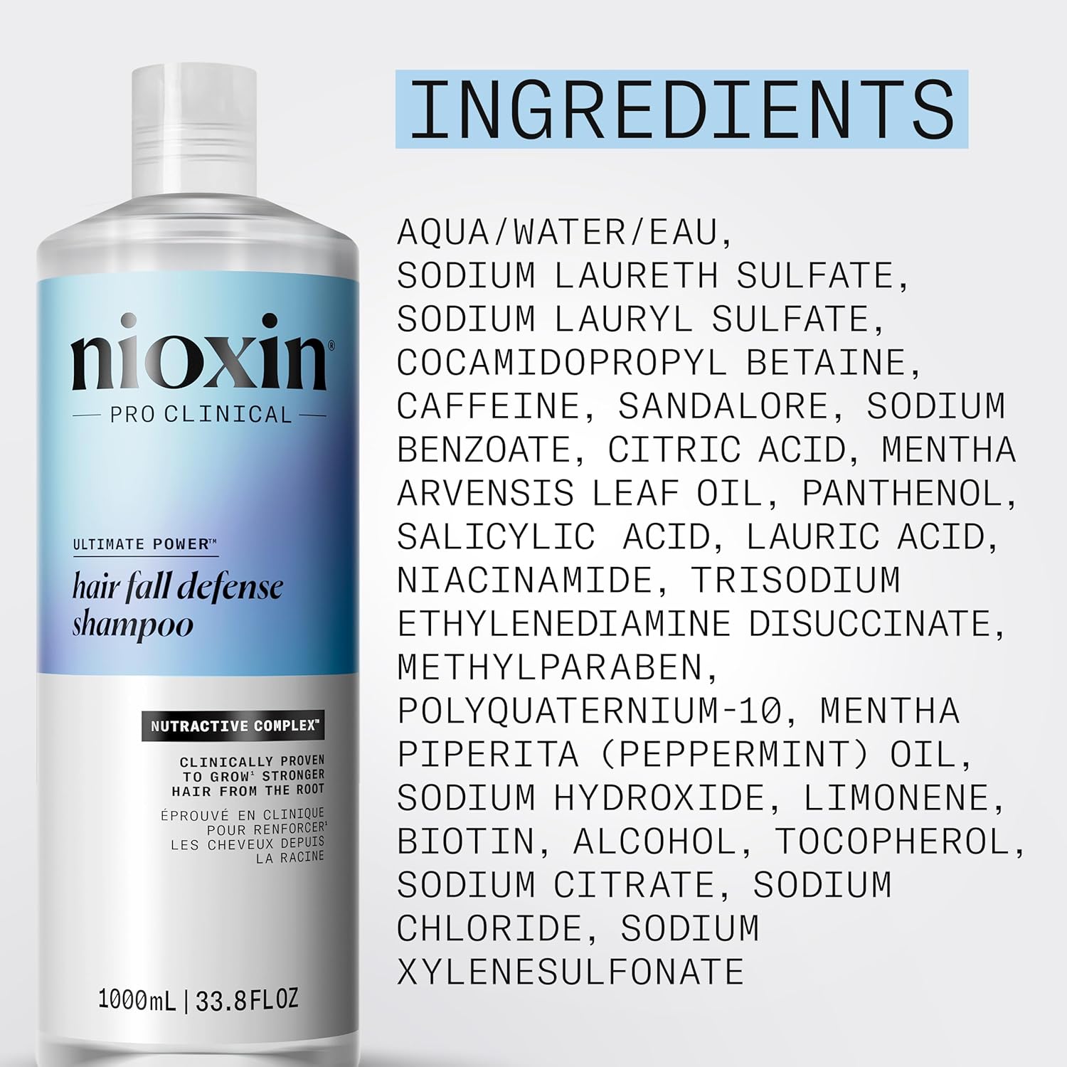 Nioxin Hair Fall Defense Shampoo | Activates Hair Follicles for Visibly Less Hair Loss| With Lauric Acid, Caffeine, Niacinamide and Sandalore - Image 6