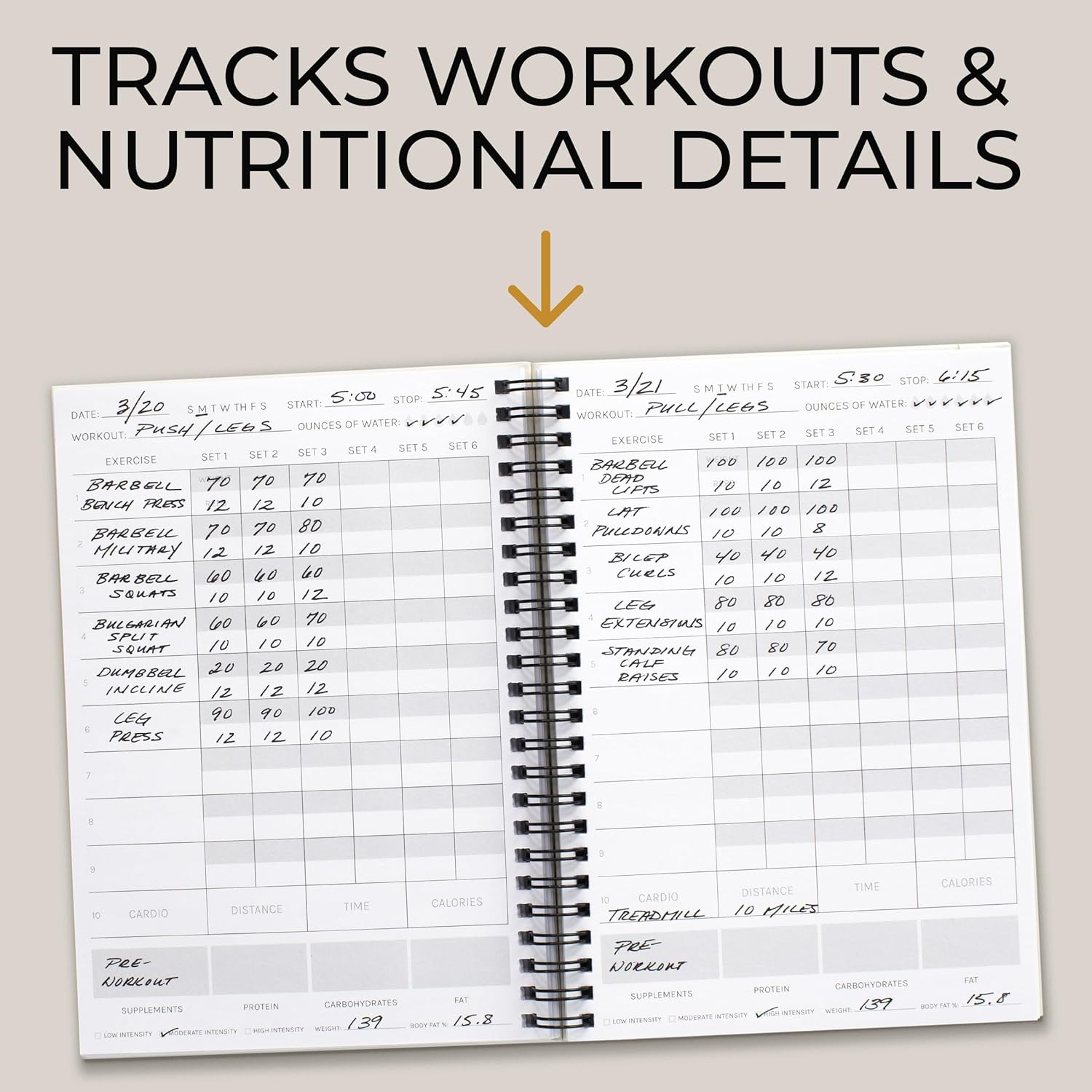ZICOTO Ultimate Workout Journal - Complete Fitness Training Planner for Men and Women - Track PRs, Build Muscle & Dominate Your Workouts - Essential Gym Gear Accessories for Serious Weight Lifters - Image 3