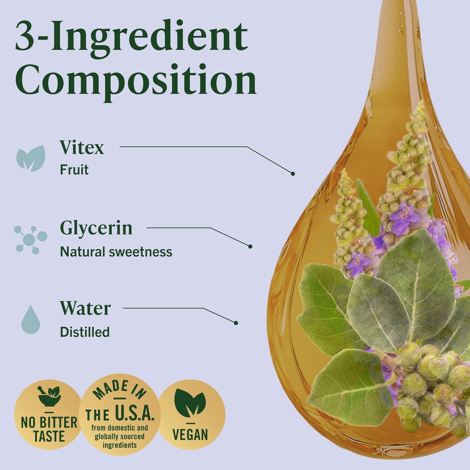 HERBAMAMA Vitex Chasteberry Supplement for Women - Natural Menopause Support* with Vitex Berry Tincture - Chaste Tree Berry Drops for Hormonal Balance & Cycle Support* - 42-Day Supply - Image 4