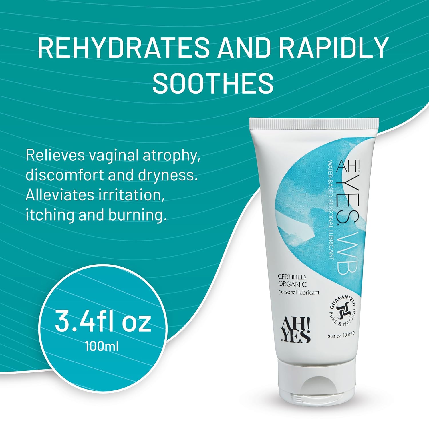 AH! YES® Intimate Health Starter Bundle | Certified Organic | Water-Based & Plant-Oil Lubricants, Vaginal Moisturizer & pH-Balanced Feminine Wash | Long-Lasting Hydration & Gentle Care - Image 8