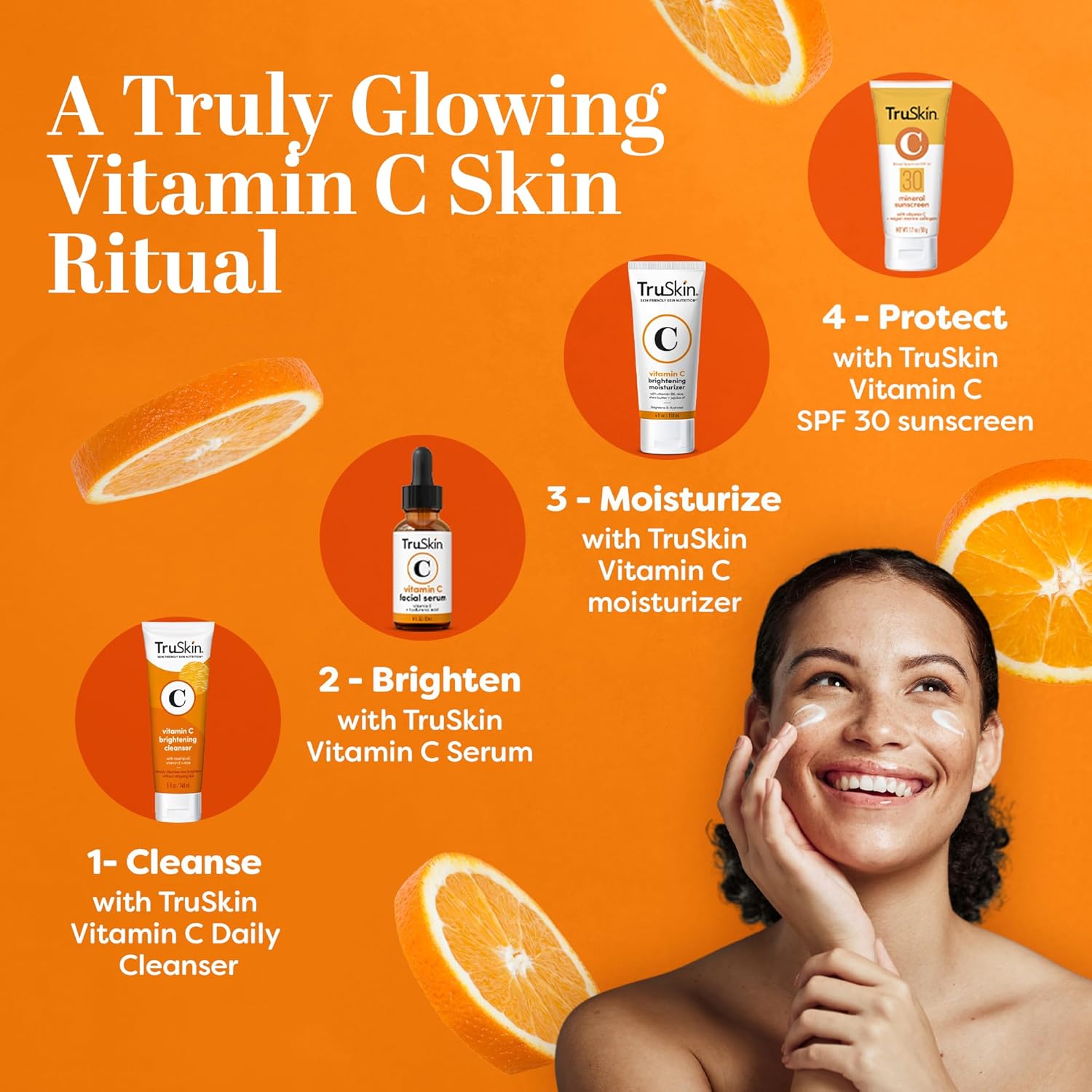 TruSkin Vitamin C Face Cream - Brightening & Hydrating Daily Moisturizer with Vitamin E, B5, Jojoba Oil & Green Tea - Smooth, Radiant-Looking Skin, 2 Fl Oz - Image 7