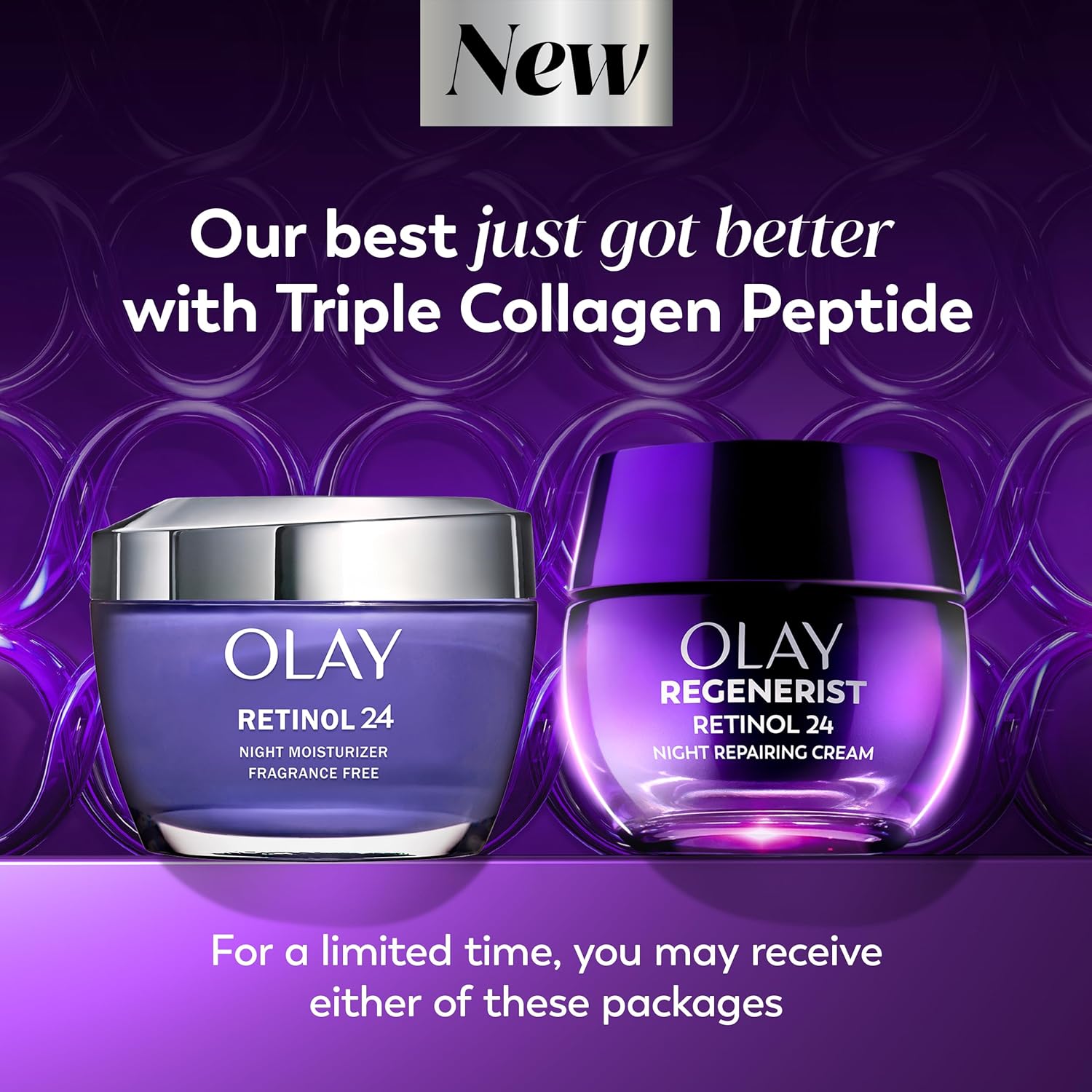 Olay Retinol Night Cream for Women, Anti-Aging Face Moisturizer, Fragrance-Free, Non Greasy - Anti-Wrinkle, Smooth Fine Lines, Hydrating Skin Care - Triple Collagen Cream, Peptide, Niacinamide, 1.7oz - Image 2