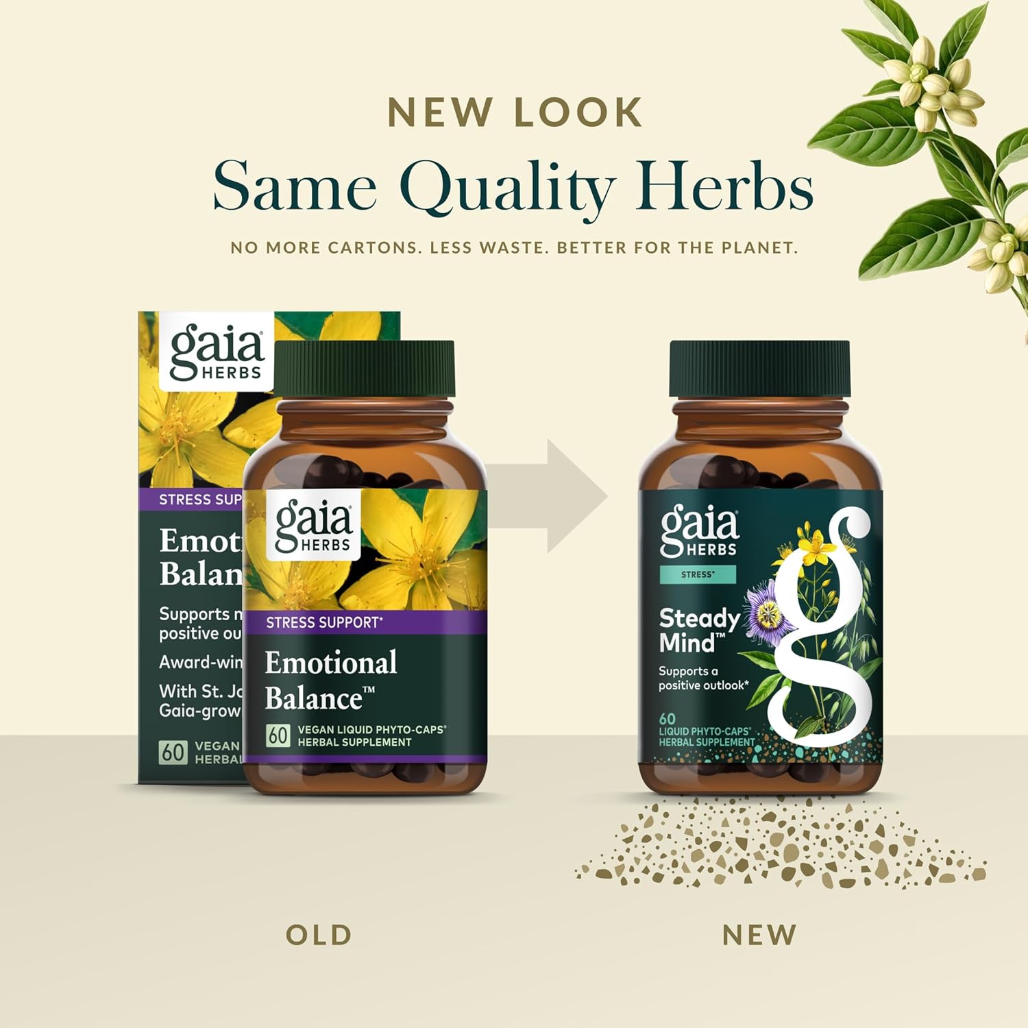 Gaia Herbs Steady Mind - Supplement Support with Herbs Traditionally Used for Stress Relief* - with St. John's Wort, Passionflower, Vervain & Oats - 60 Vegan Liquid Phyto-Capsules (60 Servings) - Image 6