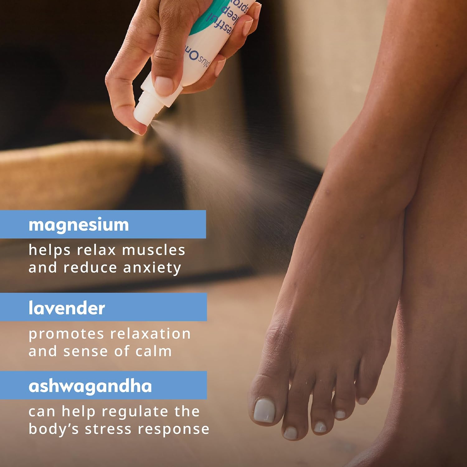 Blissful Sleep Spray – Magnesium, Lavender & Ashwagandha for Relaxation, Calm & Rest – Hormone-Free, Fragrance-Free, Menopause-Friendly Aromatherapy Mist - Image 2