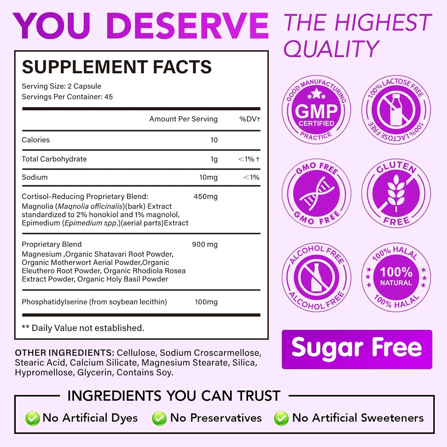Cortisol Supplements for Women - Cortisol Reducer & Stress Support - Magnolia Bark, Rhodiola Rosea, Holy Basil, Magnesium, Phosphatidylserine - Hormone Balance & Mood, Focus, Sleep Support - Image 5