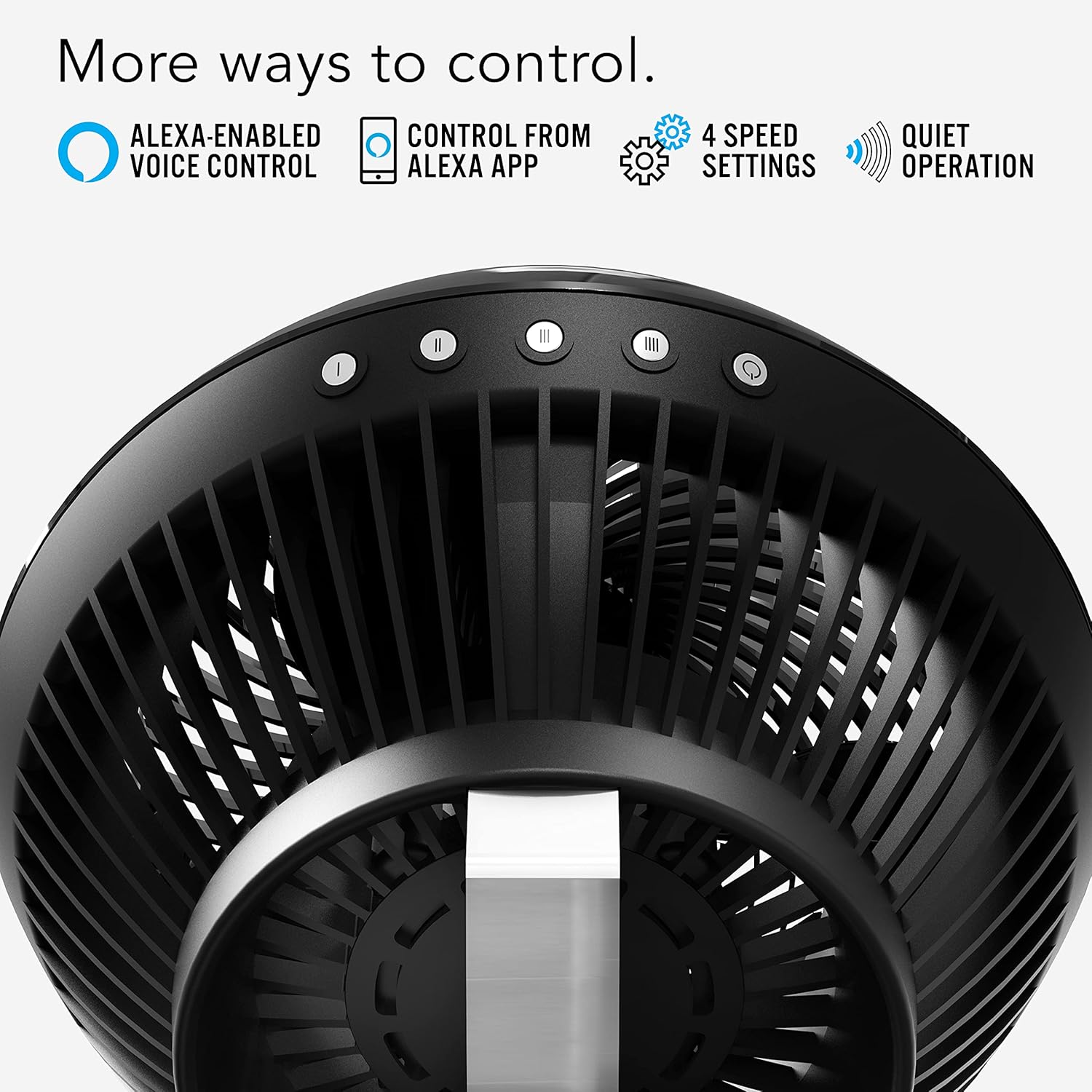 Vornado 660 AE Large Whole Room Air Circulator Fan with 4 Speed Settings, Works with Alexa, Chrome Glide Bar for Directional Airflow, Powerful Targeted Airflow, A Certified for Humans Device, Black - Image 3