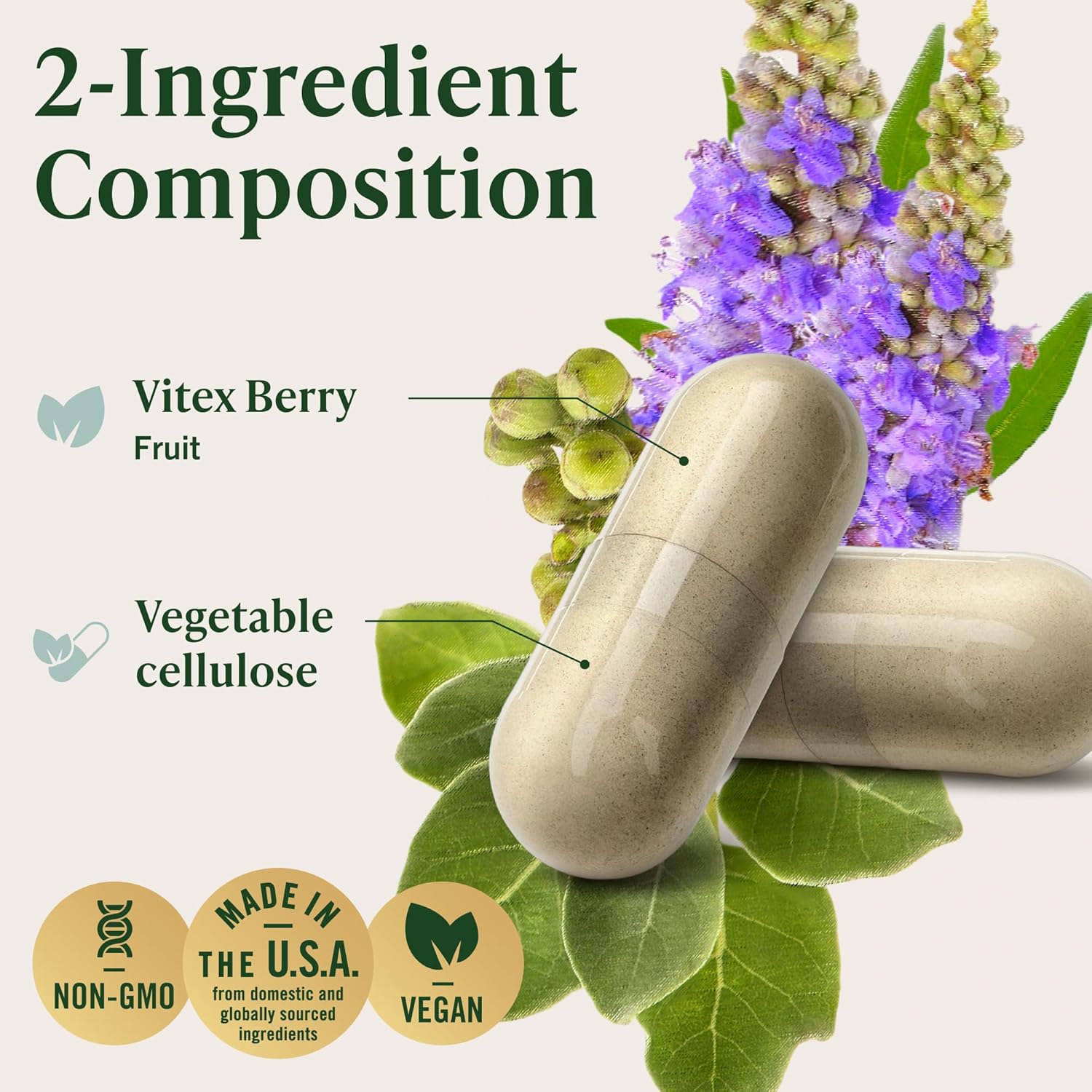 HERBAMAMA Vitex Berry Capsules – Natural Menopause Supplements* for Women – 1000mg Vitex Chasteberry Fruit per Serving for Menopause Support* – Vegan, Non-GMO – 50-Day Supply - Image 4