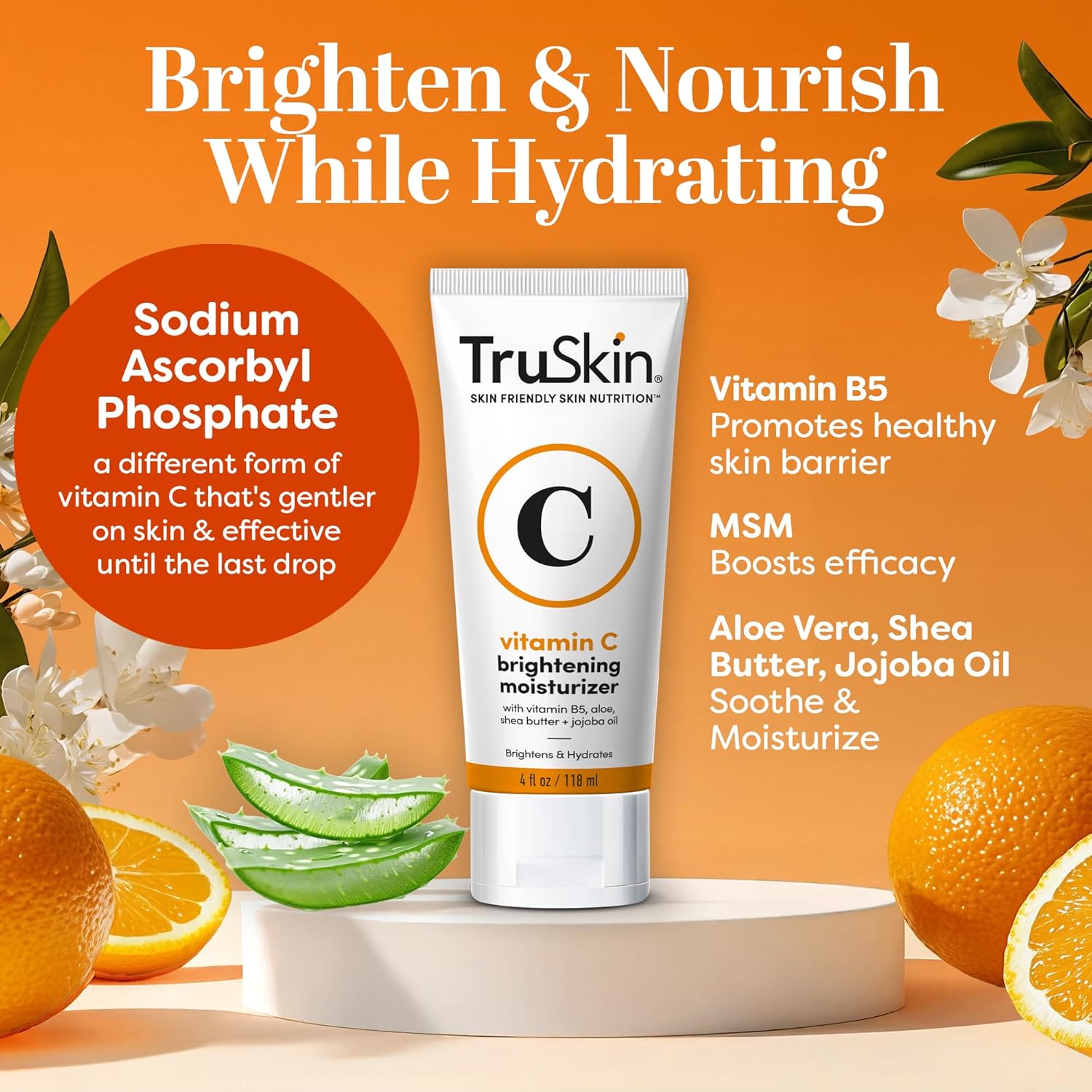 TruSkin Vitamin C Face Cream - Brightening & Hydrating Daily Moisturizer with Vitamin E, B5, Jojoba Oil & Green Tea - Smooth, Radiant-Looking Skin, 2 Fl Oz - Image 2