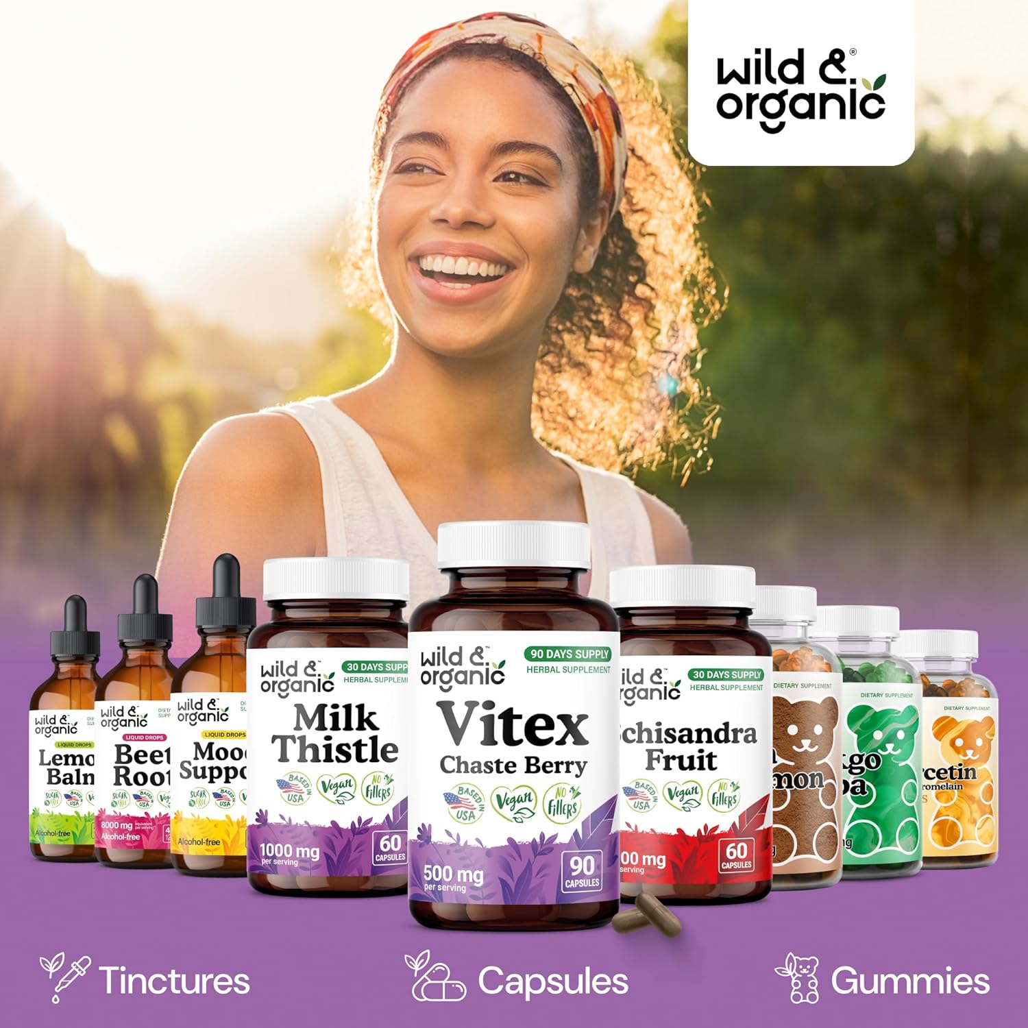 Wild & Organic Vitex Chasteberry Supplement for Women - Peri Menopause Supplements for Women - Vitex Berry Powder Capsules - Chaste Tree Berry Agnus-Castus - Vegan, No Fillers, Non-GMO - 90 Count - Image 6