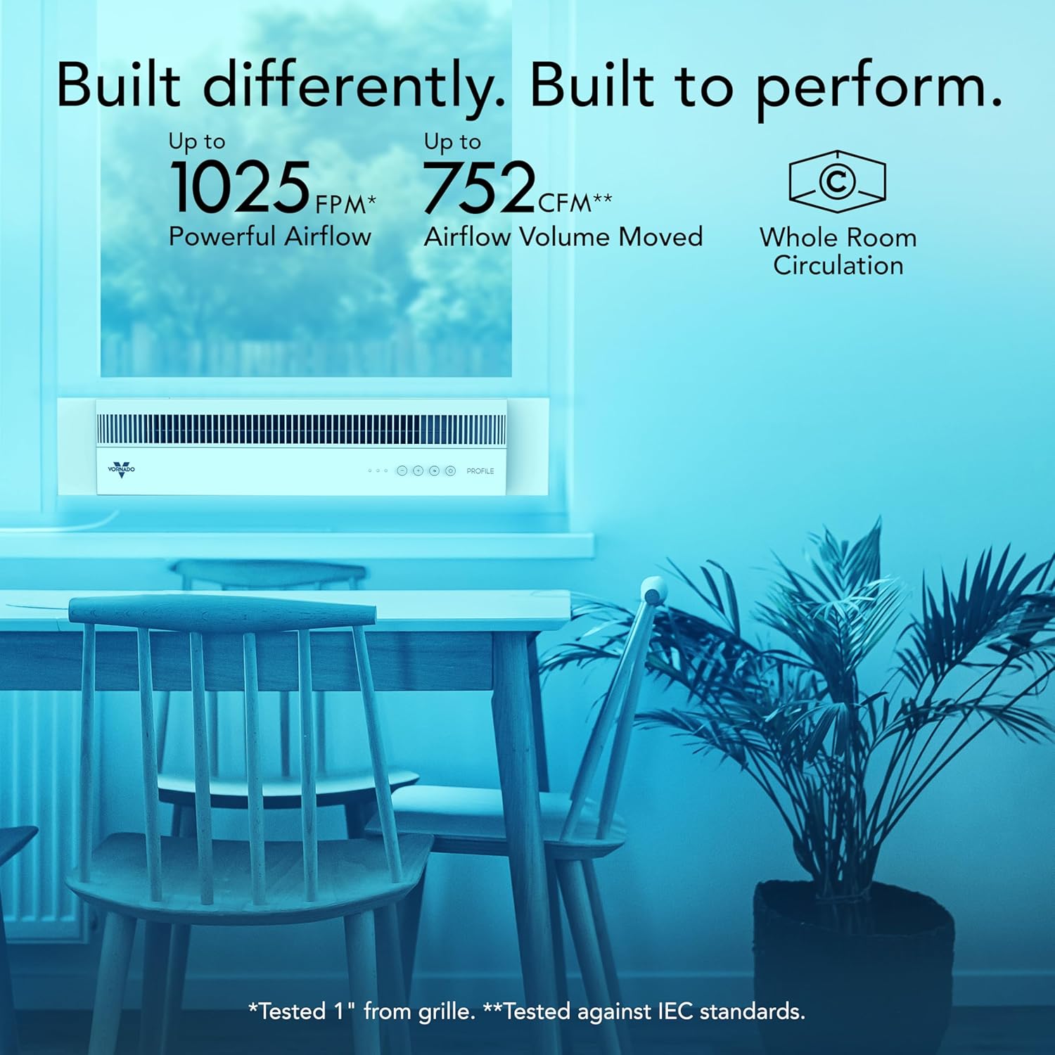 Vornado PROFILE® Window Fan, Whole Room Air Circulator, Reversible Exhaust, Quiet Operation, 3 Speed Settings, Low Profile Window Fan for Kitchen, Bedroom, and Home, White - Image 2
