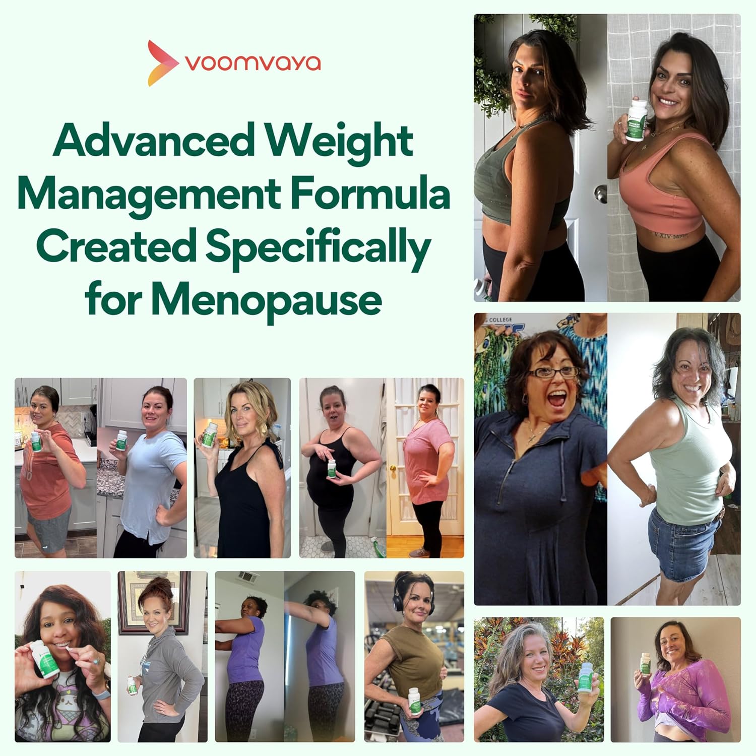 Menopause Supplements for Women - Menopause Weight Loss for Women & Perimenopause Supplements Women for Menopause Relief - VoomVaya MenoSlim Advanced - 60 Capsules - Image 2