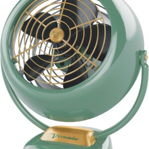 Vornado VFAN Vintage Air Circulator Fan, 3 Speeds, Metal Construction, Adjustable Airflow, Green