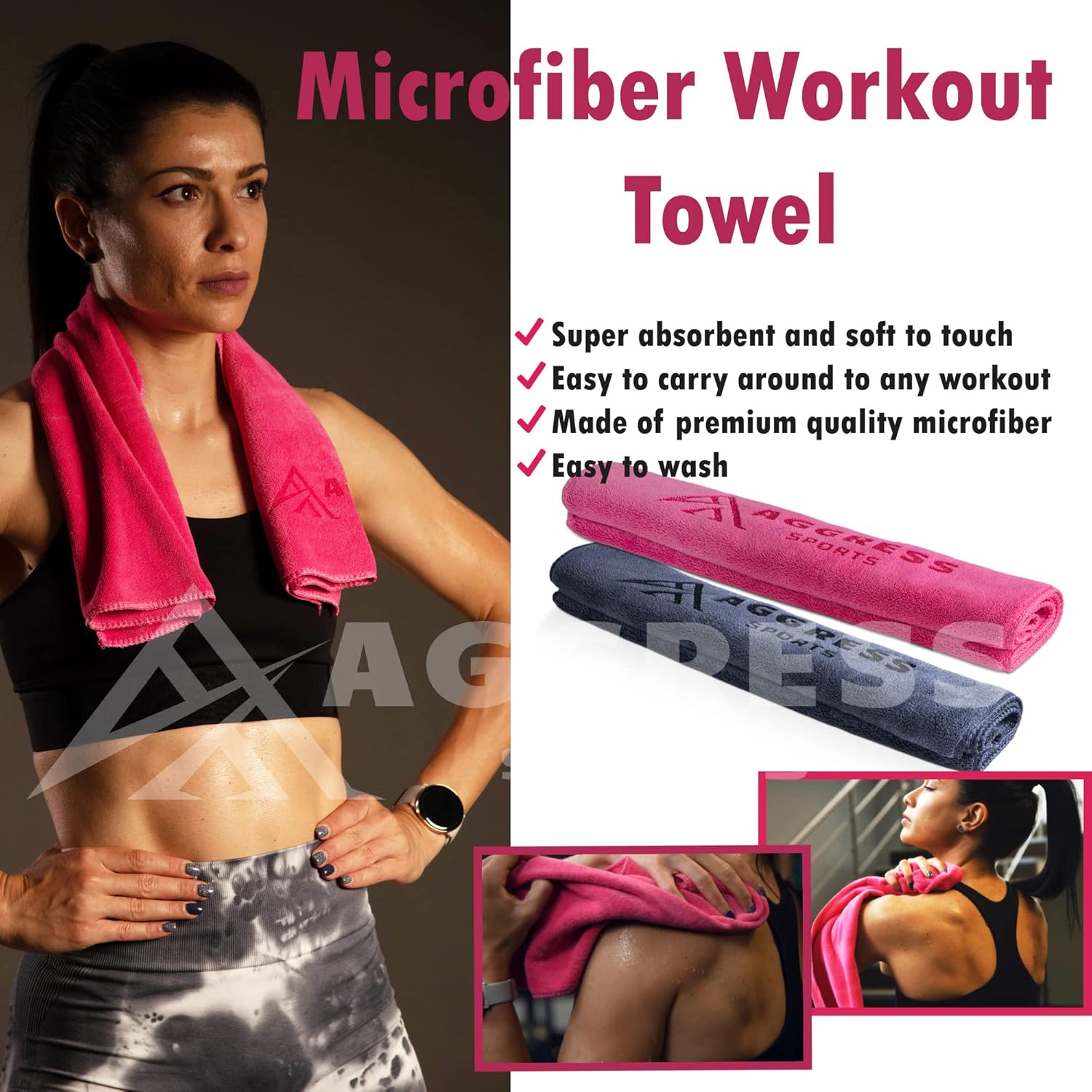 Premium Barbell Pad Set for Hip Thrusts - Squat Pad for Barbell Lunges, Bench Press, with 2 Gym Ankle Straps, Hip Resistance Bands – Gym Accessories for Women with Carry Bag, Towel - Image 5