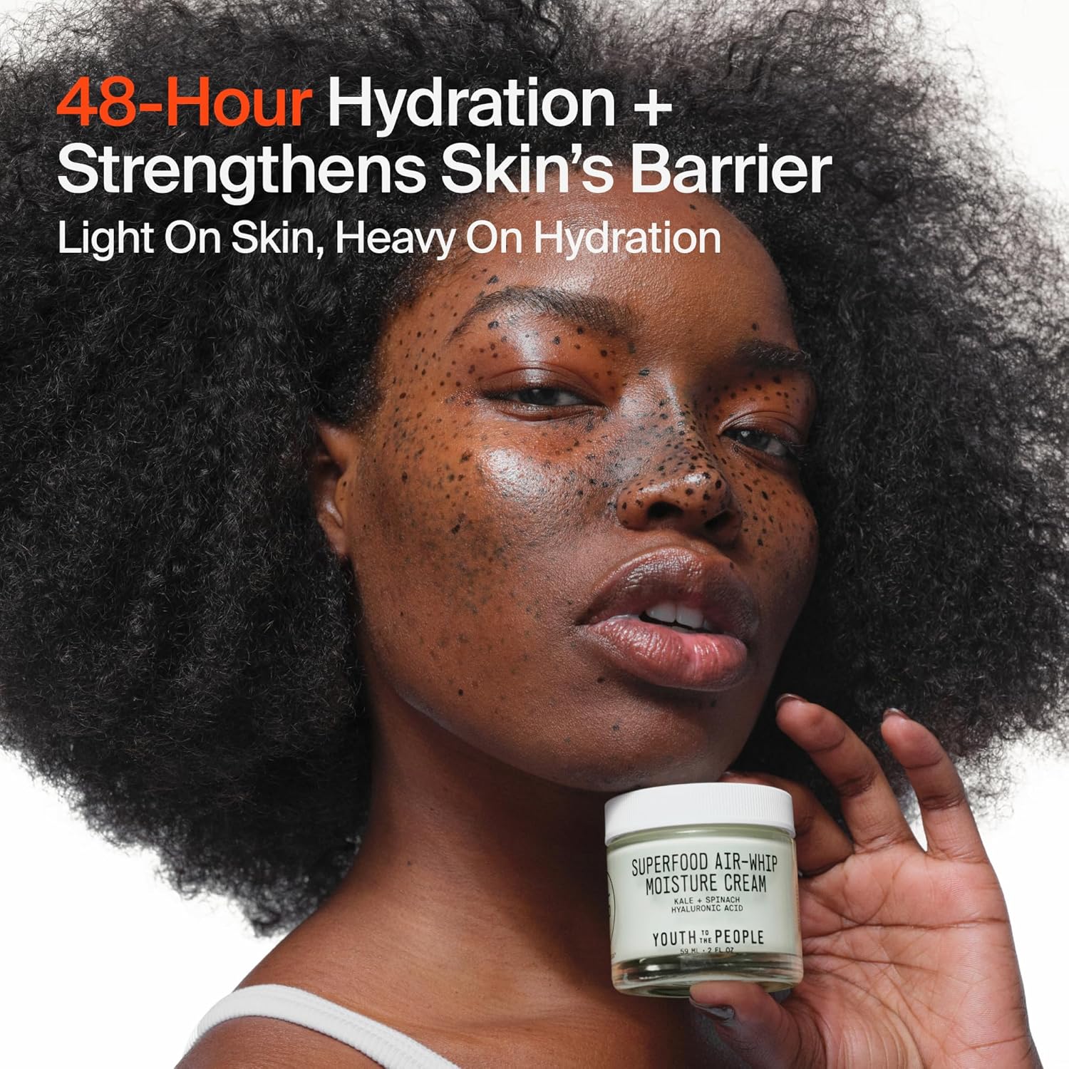 Youth To The People Superfood Air-Whip Moisture Cream - Kale + Green Tea Hyaluronic Acid Face Moisturizer, 48-HR Hydration with Dewy Glow, Non-Greasy Lightweight Gel, Makeup Primer, Non-comedogenic - Image 2
