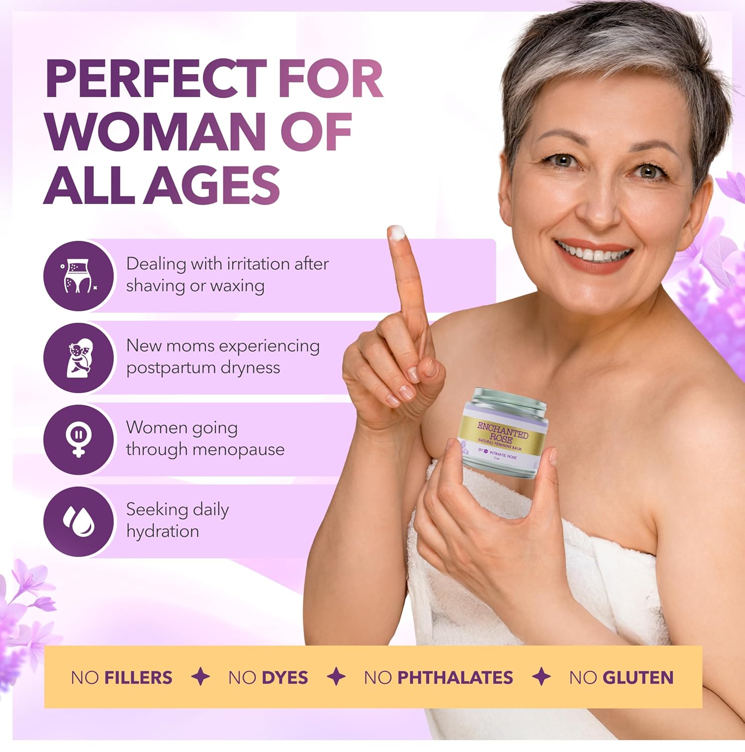 Vulva Balm & Organic Vaginal Moisturizer for Women: Natural Vulva Moisturizer & Vulva Cream for Dryness on Intimate Skin - NON Estrogen Cream - Perfect for Menopause & Shaving Rash Relief - Image 6