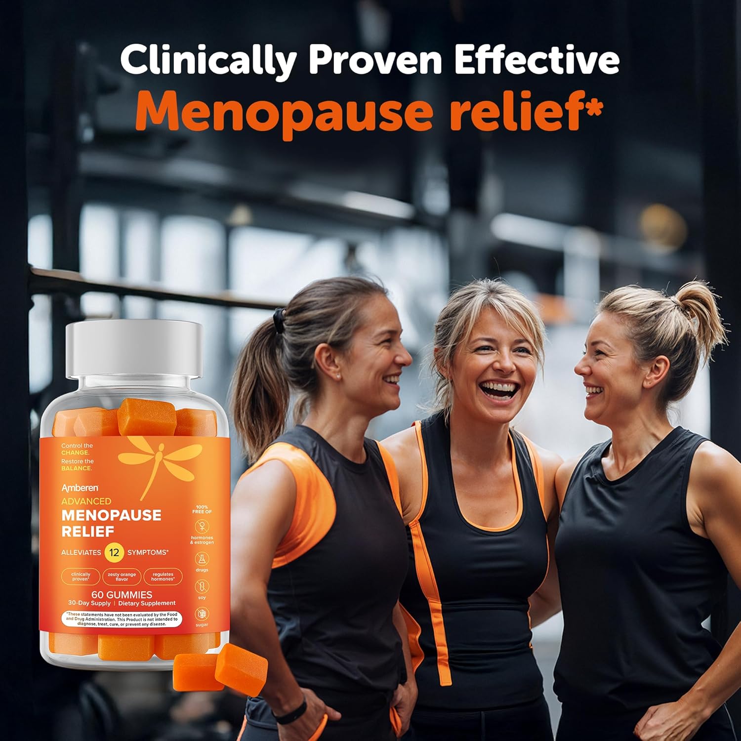 Amberen Menopause Supplement for Women, 60 Gummies, Clinically Proven, Helps Support Hormone Balance, Helps Relieve 12 Menopause Symptoms: Hot Flashes, Night Sweats, Mood Swings and More - Image 3