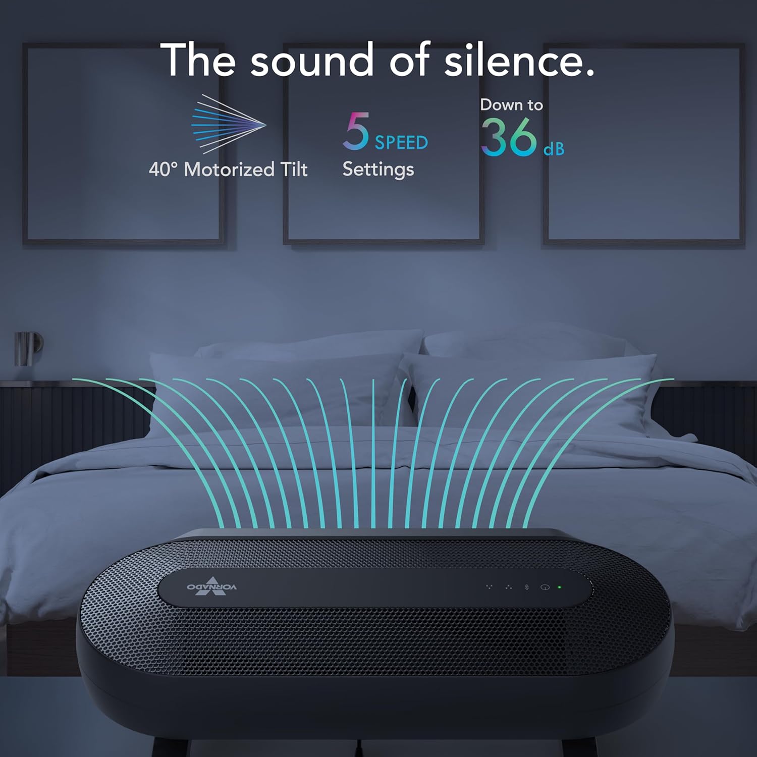 Vornado AXL Low-Profile Airwave® Oscillating Fan with Remote Control, 5 Quiet Speeds, 40° Motorized Tilt, Energy Efficient Brushless DC Motors, Fan for Bedroom, Office, Desk, Table - Image 5