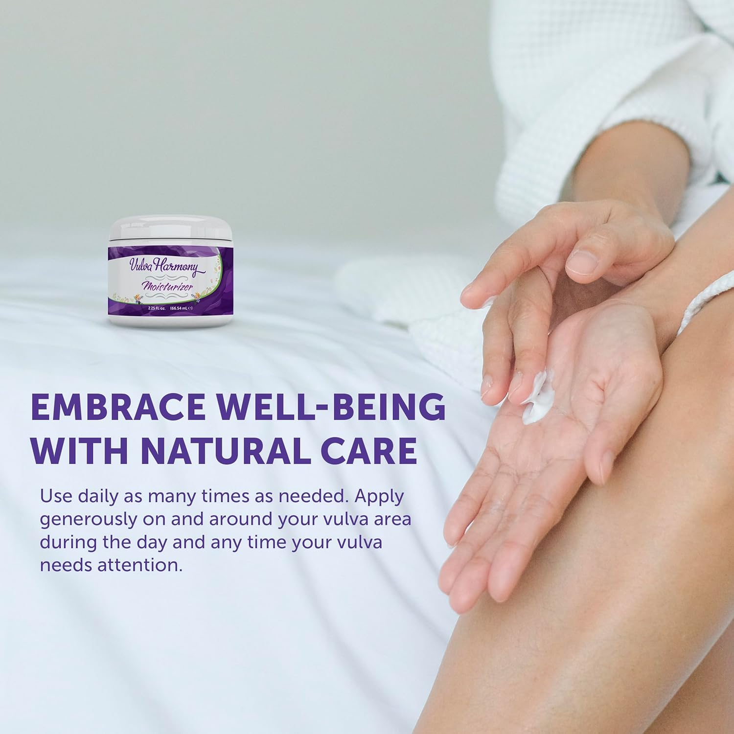 Vulva Harmony Vulva Balm – Vaginal Moisturizer for Women, Moisture & Relief Cream for Intimate Feminine Care | Dryness, Vaginitis, Itch, Chafing, Irritation & Menopause | No Estrogen Cream, 2.25 Oz - Image 6