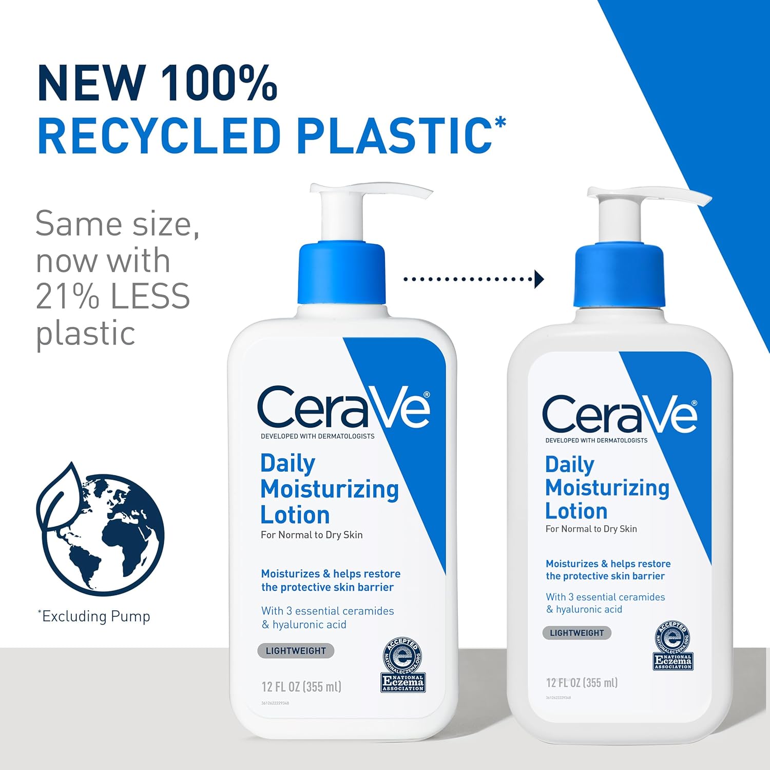 CeraVe Daily Moisturizing Lotion for Dry Skin, Body Lotion & Face Moisturizer with Hyaluronic Acid and Ceramides, Daily Moisturizer, Fragrance Free, Oil-Free, 19 Ounce - Image 2