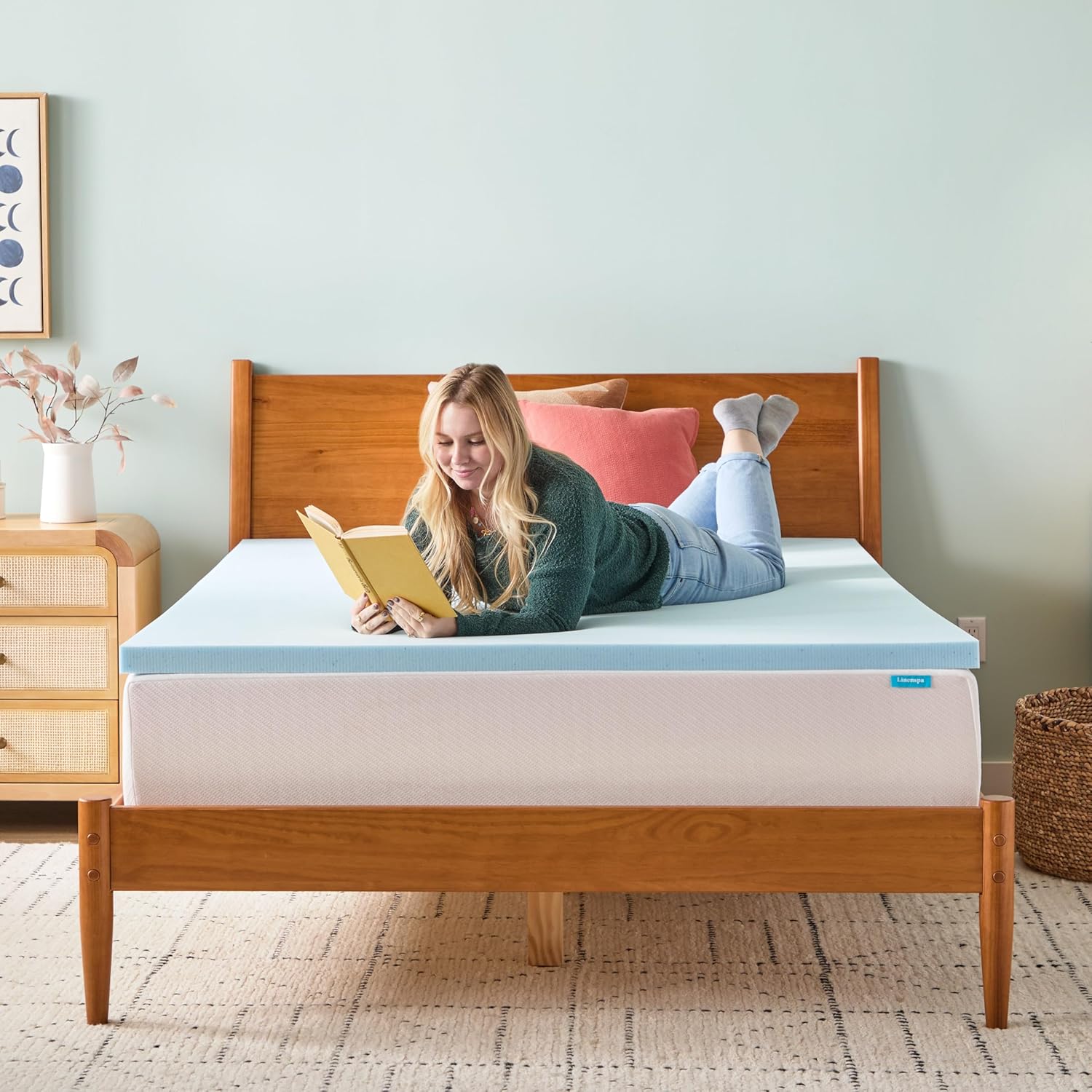 Linenspa Memory Foam Mattress Topper, Queen Size - 2 Inch Gel Infused Memory Foam - Plush Feel - Cooling and Pressure Relieving - CertiPUR Certified - Image 7