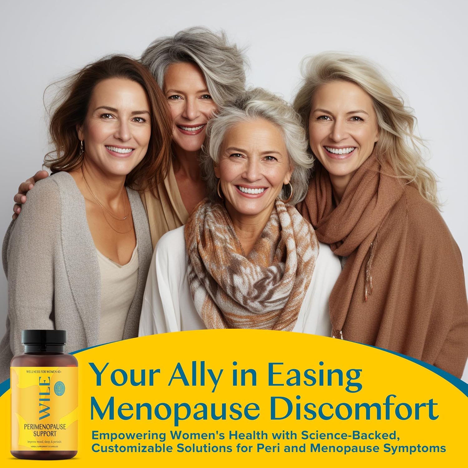 WILE Menopause and Perimenopause Supplements for Women with Ashwagandha - Menopausal Symptoms Relief for Stress, Hot Flashes, Night Sweats - Healthy Sleep & Hormone Balance Support, Vegan, 30 Servings - Image 5
