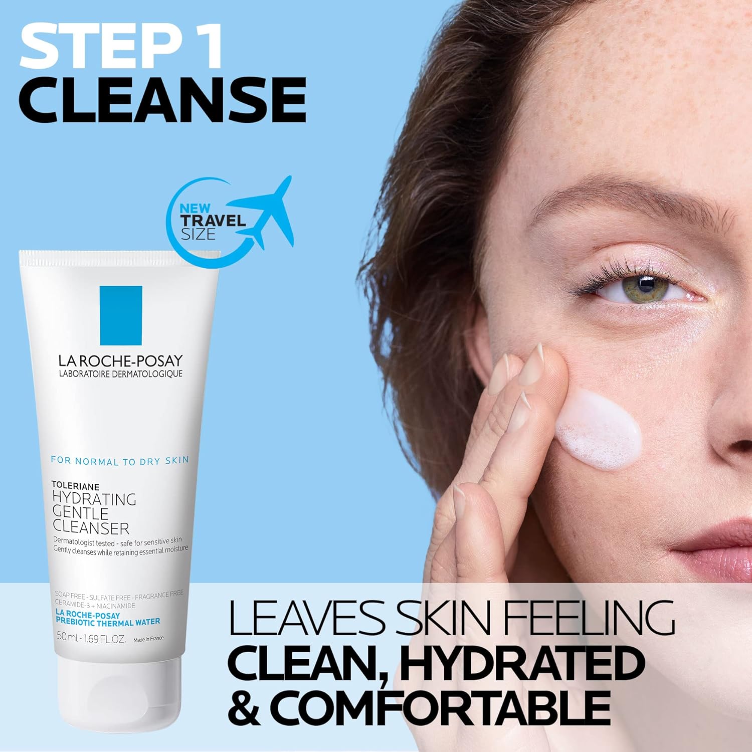 La Roche-Posay Toleriane Double Repair Face Moisturizer, Daily Moisturizer Face Cream with Ceramide & Niacinamide for All Skin Types, Immediate Comfort & Long Lasting Hydration, Fragrance Free - Image 2