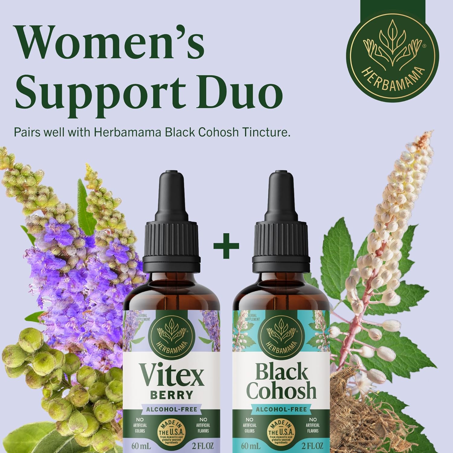 HERBAMAMA Vitex Chasteberry Supplement for Women - Natural Menopause Support* with Vitex Berry Tincture - Chaste Tree Berry Drops for Hormonal Balance & Cycle Support* - 42-Day Supply - Image 7