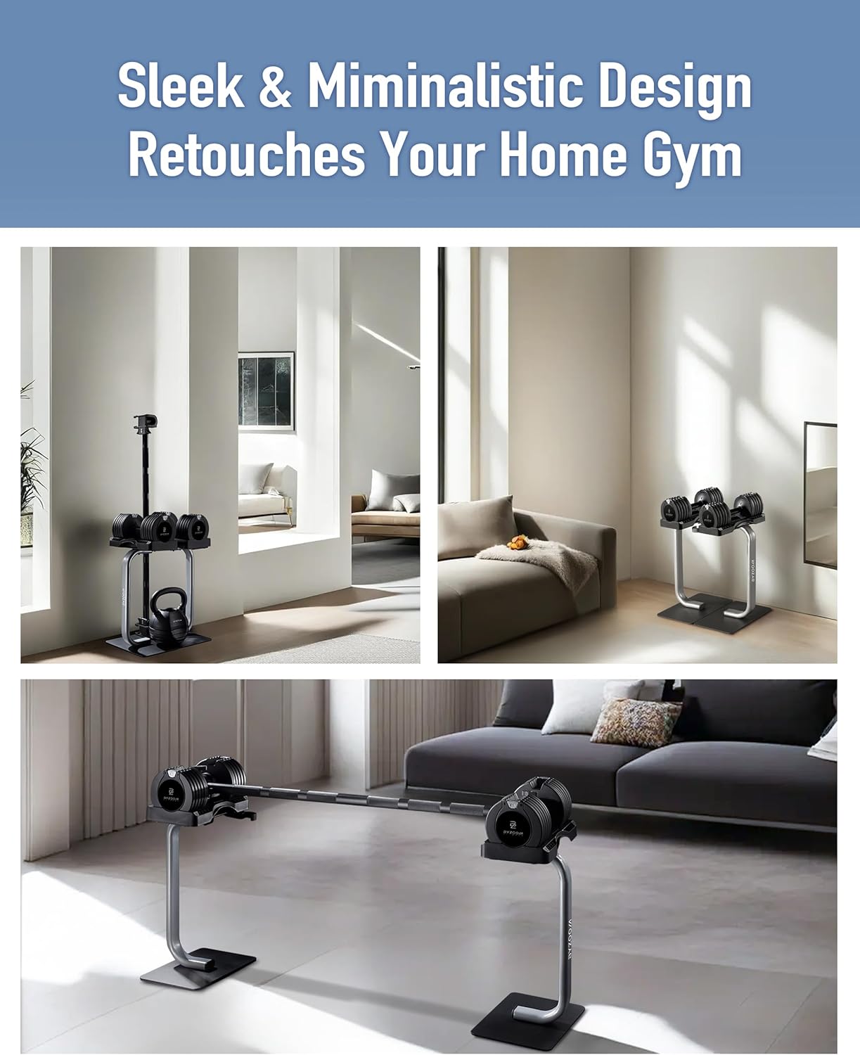 BYZOOM FITNESS Pure Series Adjustable Dumbbell - 12.5/25/27.5/75lb - ONE UNIT OR PAIR(check QTY before purchase) - 5-in-1/ 10-in-1 / 21-in-1 Flexible Hand Weights for Home Gym, Strength Training & Fitness Workouts, White OR Black - Image 6