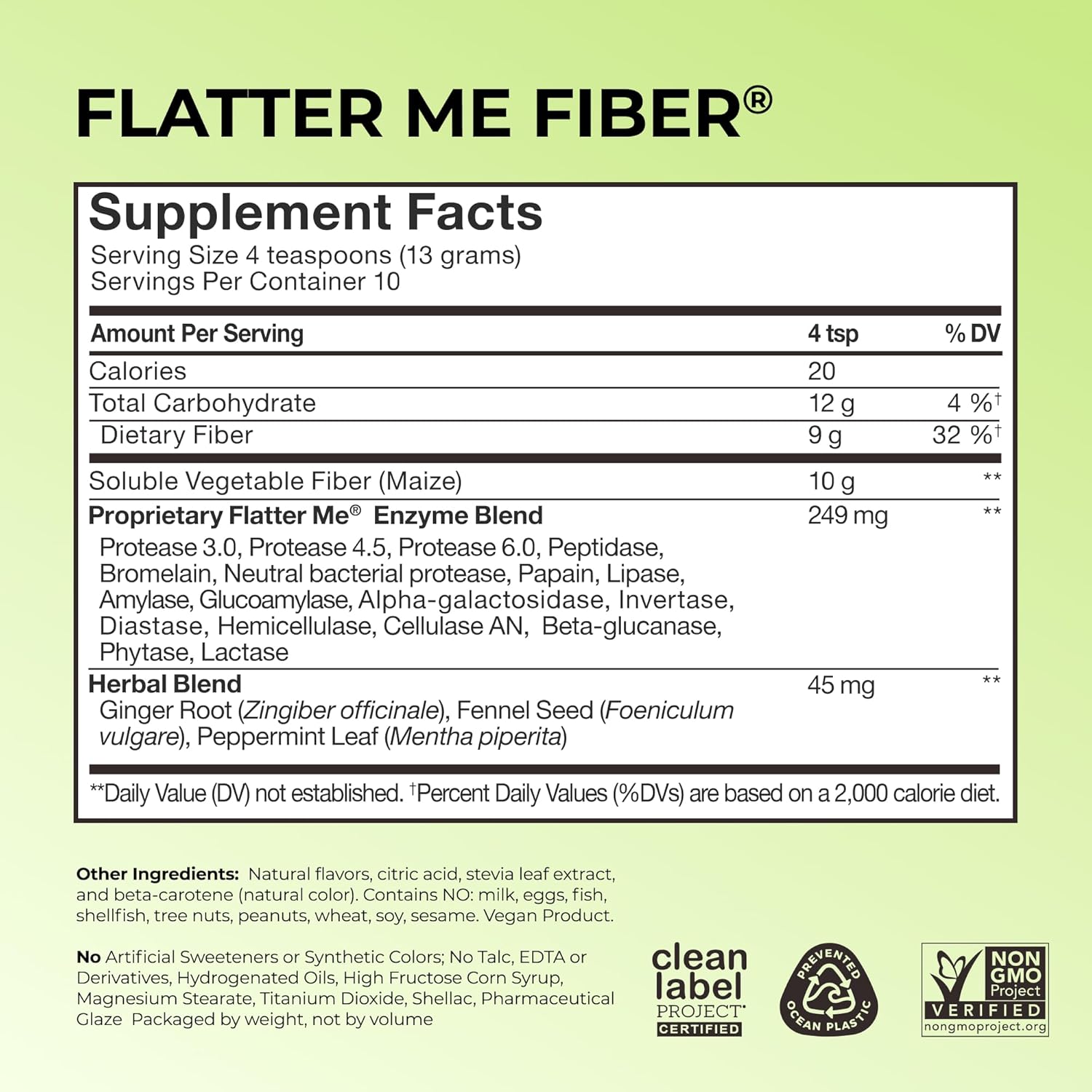Flatter Me Fiber GLP-1 Booster – Fiber Supplement for Women & Men, Prebiotics & Enzymes for Weight Support, Reduce Bloating, Double GLP-1 Levels, Digestive & Gut Health (10 Servings) - Image 3