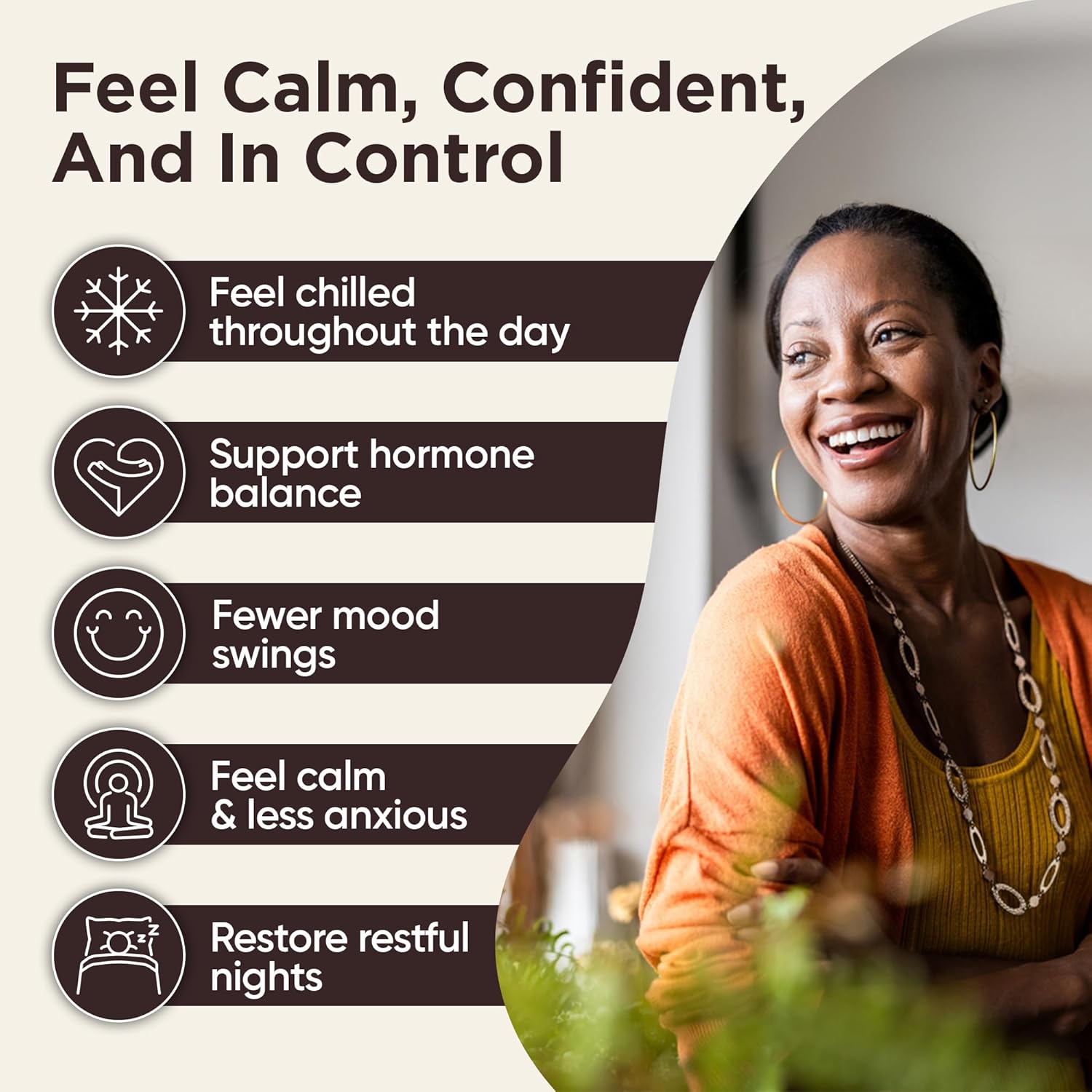 BB Company CalmAgain for Menopause Anxiousness, Mood Balance for Women | Stay Calm, Lower Cortisol, Fewer Mood Swings | Siberian Rhubarb, Sage, Saffron | Menopause Relief | 30 Ct - Image 3