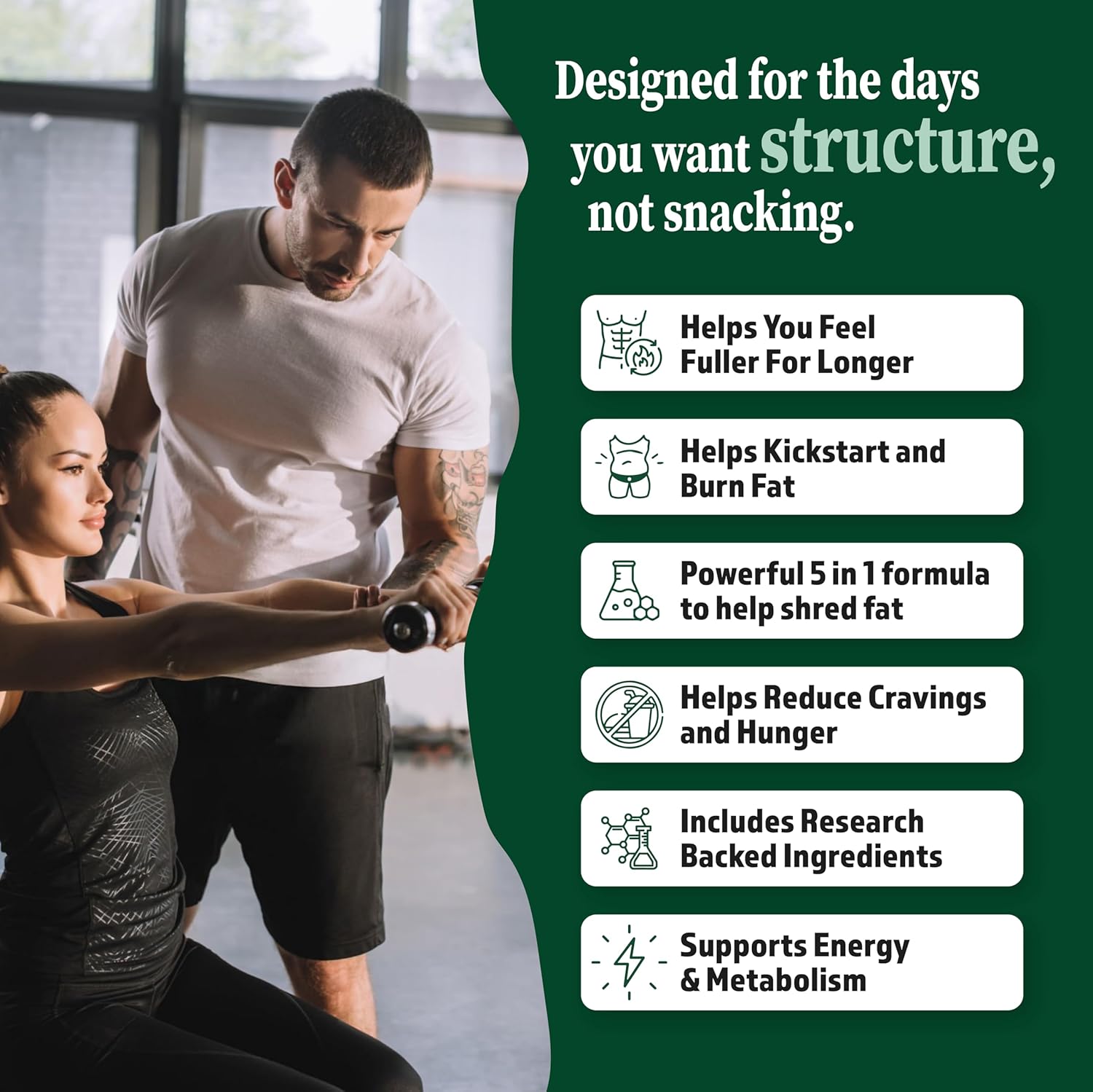GLP-1 Weight Loss Support - Fat Burner for Men & Women - Supports Healthy Pathways Associated with GLP-1 Activity + Appetite Suppressant Supplement - 60 Capsules to Help Lose Weight - Image 3