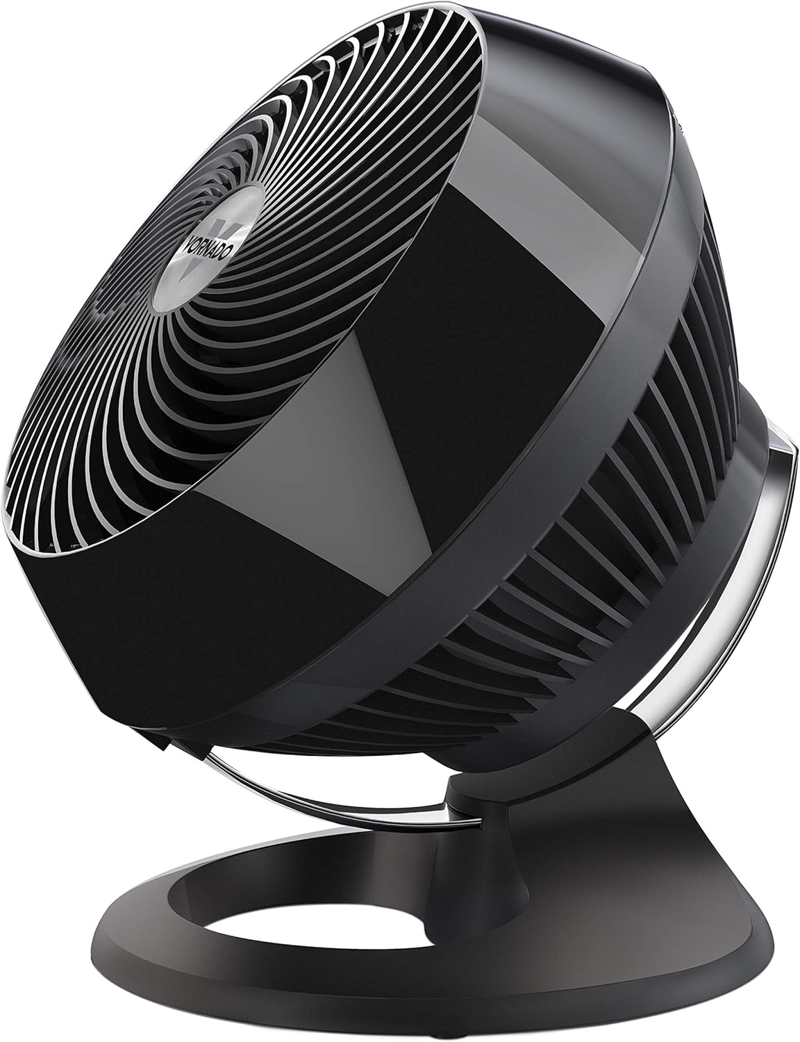 Vornado 660 Large Air Circulator Fan, 4-Speed, Whole Room Electric Fan with 90-Degree Tilt, Chrome Glide Bar, Quiet Cooling for Bedroom, Office, Dorm Room, Black Indoor