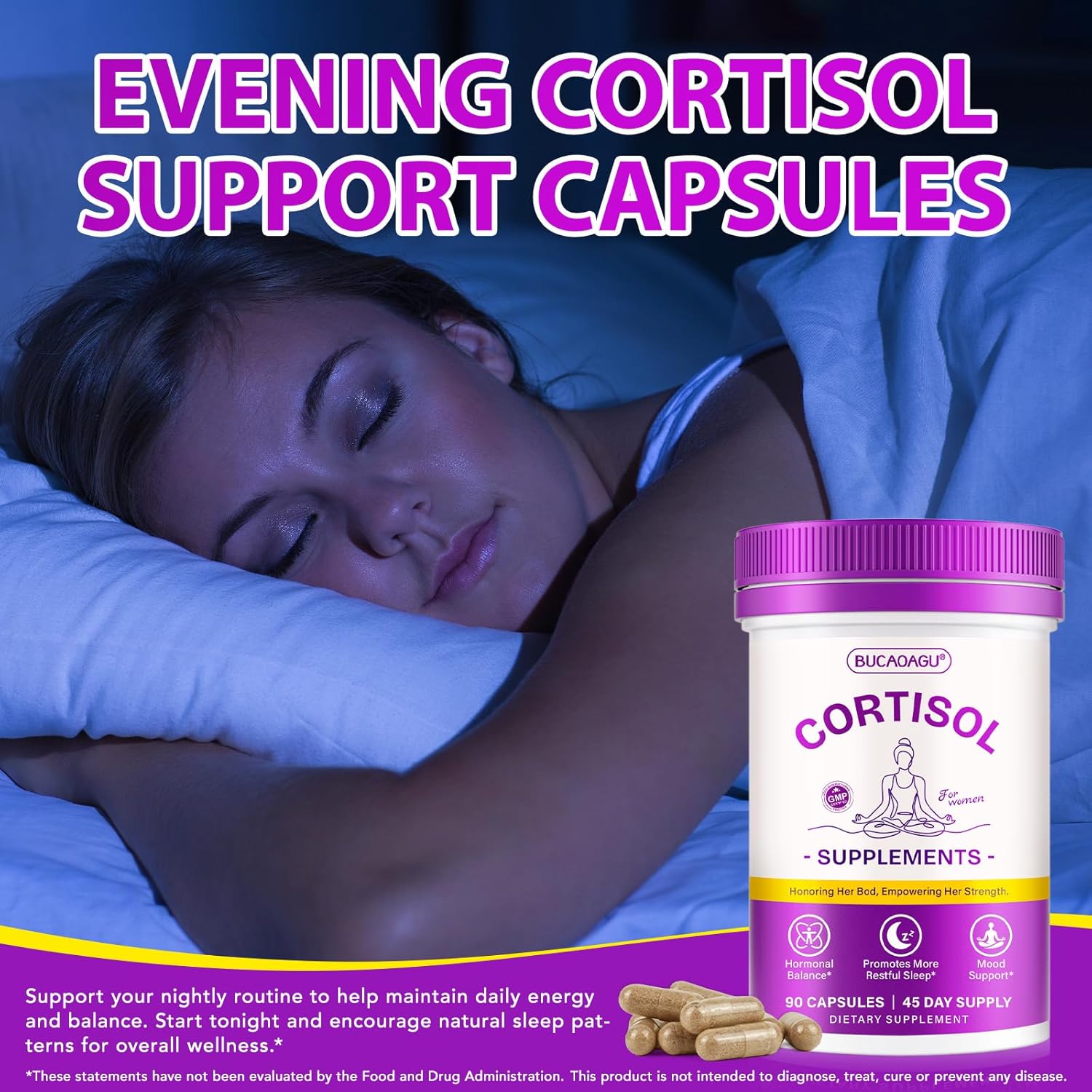 Cortisol Supplements for Women - Cortisol Reducer & Stress Support - Magnolia Bark, Rhodiola Rosea, Holy Basil, Magnesium, Phosphatidylserine - Hormone Balance & Mood, Focus, Sleep Support - Image 8