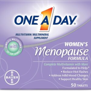 One A Day Women's Menopause Multivitamin with Vitamin A, Vitamin C, Vitamin D, Vitamin E and Zinc for Immune Health Support, Bone health, 50 Count (Packaging May Vary)