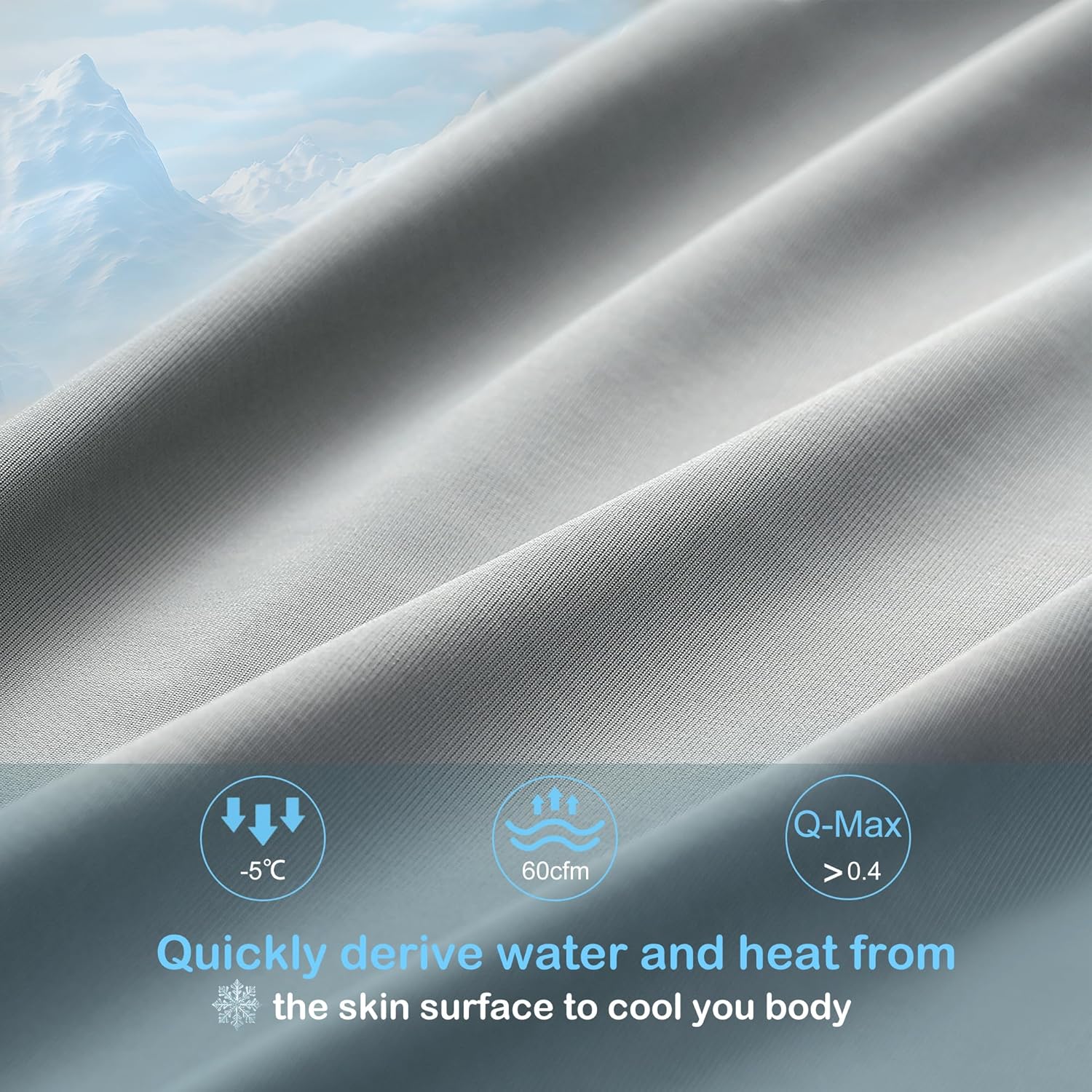 ACCURATEX Cooling Comforter Queen/Full Size, Q-max>0.45 Arc-Chill Cooling Blanket for Hot Sleepers, Lightweight Cool Blankets for Night Sweats, Silky Breathable Summer Cool Comforter,Grey(90"x90") - Image 4