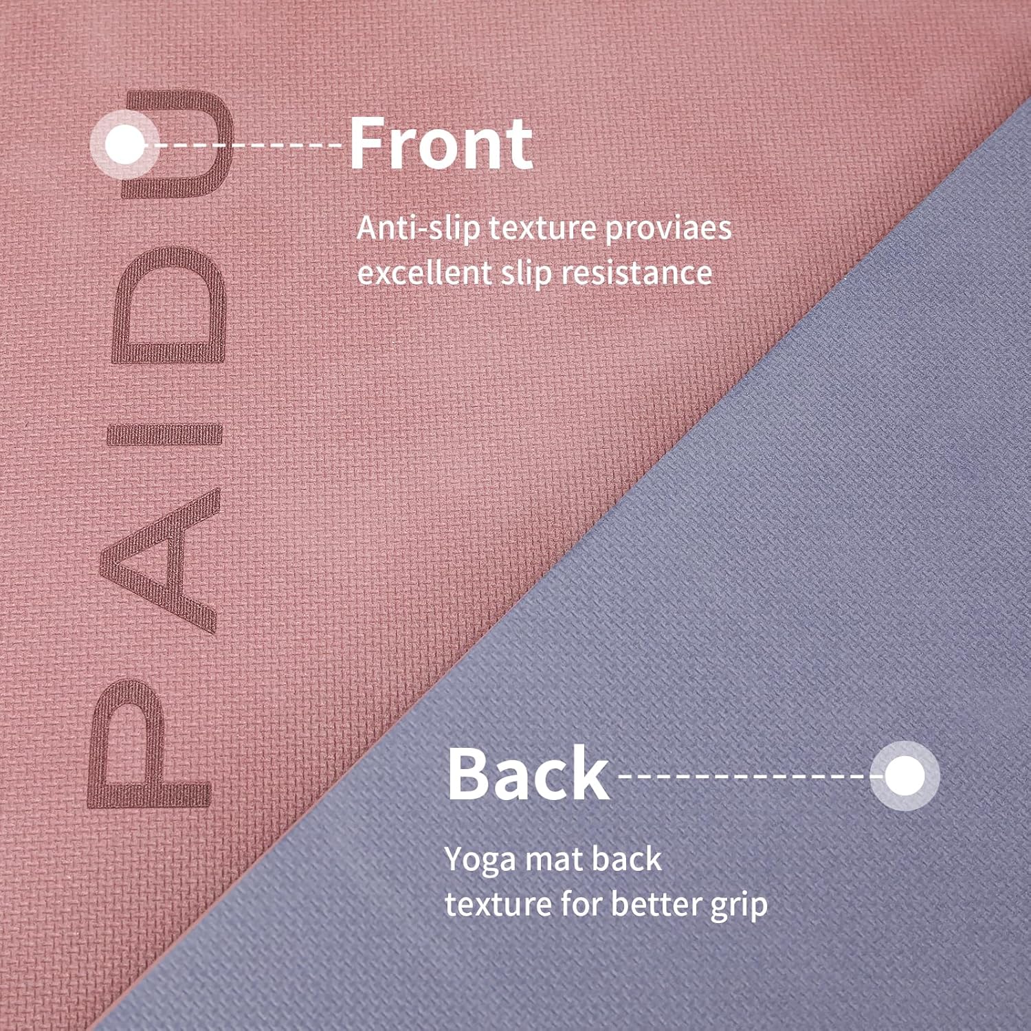 PAIDU Yoga Mat Non Slip Anti-tear,extra thick-2/5 inch(10MM)High Resiliency Professional POE Yoga Mats for Women Men Kids,72"x24"inch,Workout, Yoga, Pilates and Floor Exercise, with Carrier Strap - Image 3