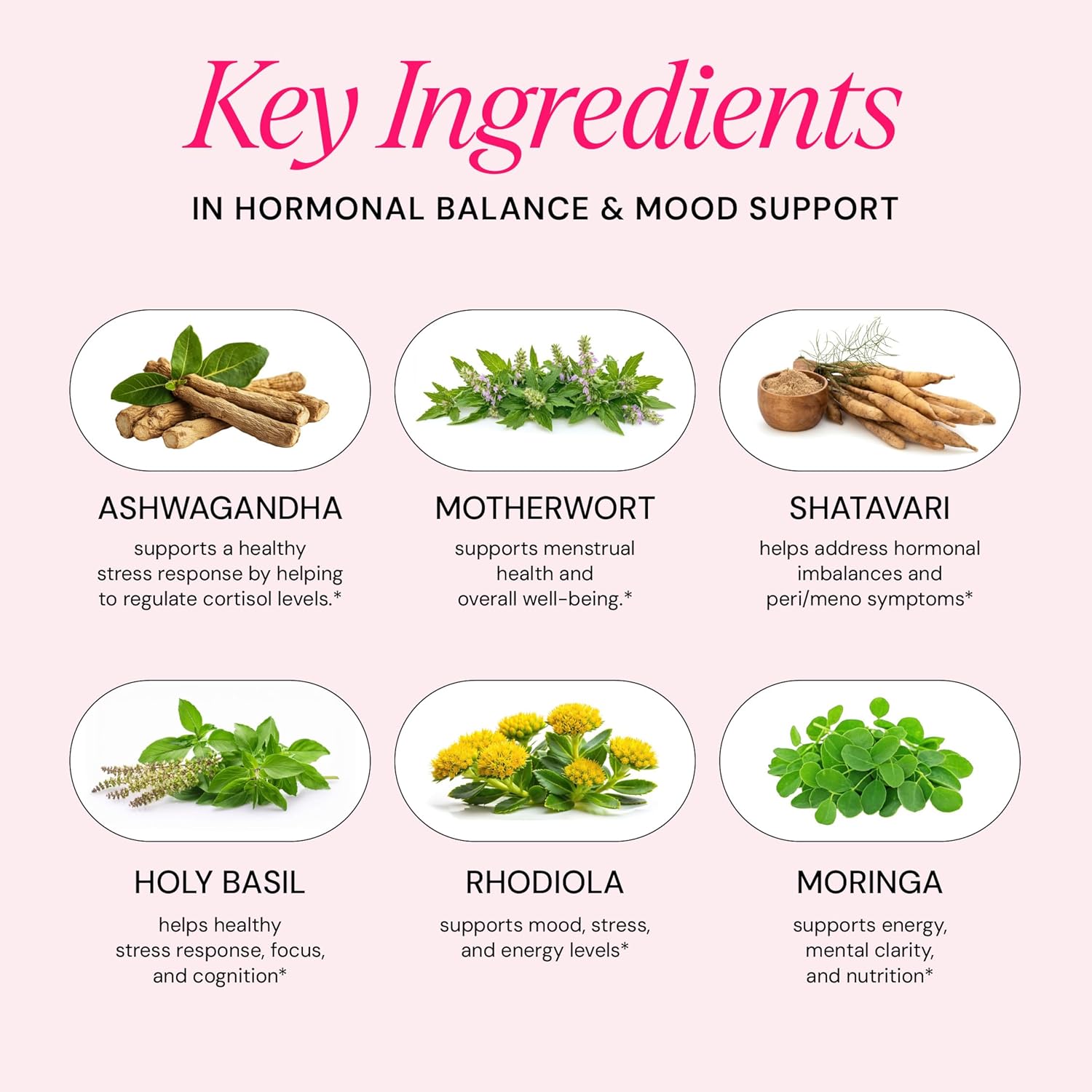 Ayurvedic Hormone Balance for Women | Cortisol Reducer | Mood, Energy, & Sleep Support | Regulates Estrogen | Stress Relief | Ashwagandha, Rhodiola, & Shatavari | Made in USA | 60 Ct. - OSH Wellness - Image 7