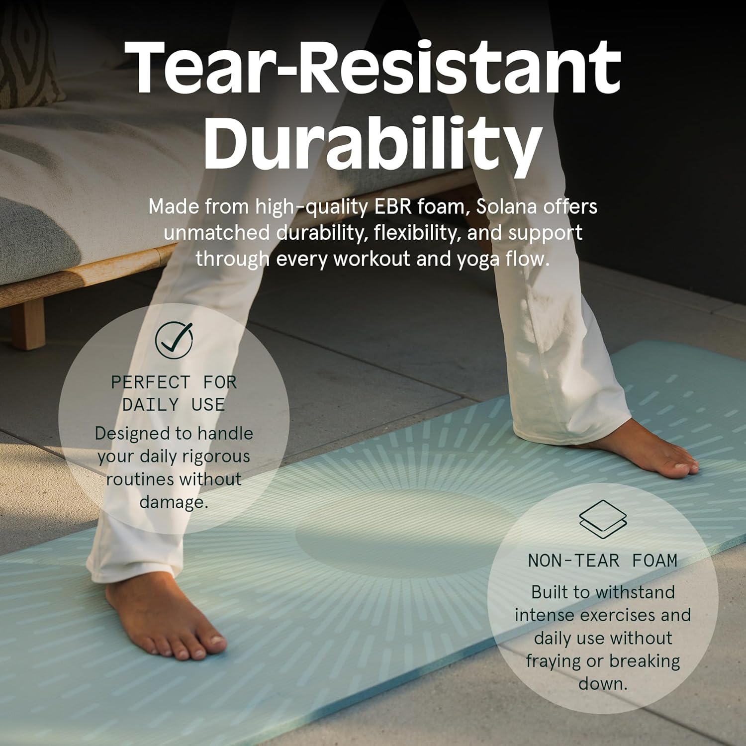 Retrospec Solana Yoga Mat 1" Thick w/Nylon Strap for Men & Women - Non Slip Exercise Mat for Home Yoga, Pilates, Stretching, Floor & Fitness Workouts - Image 6