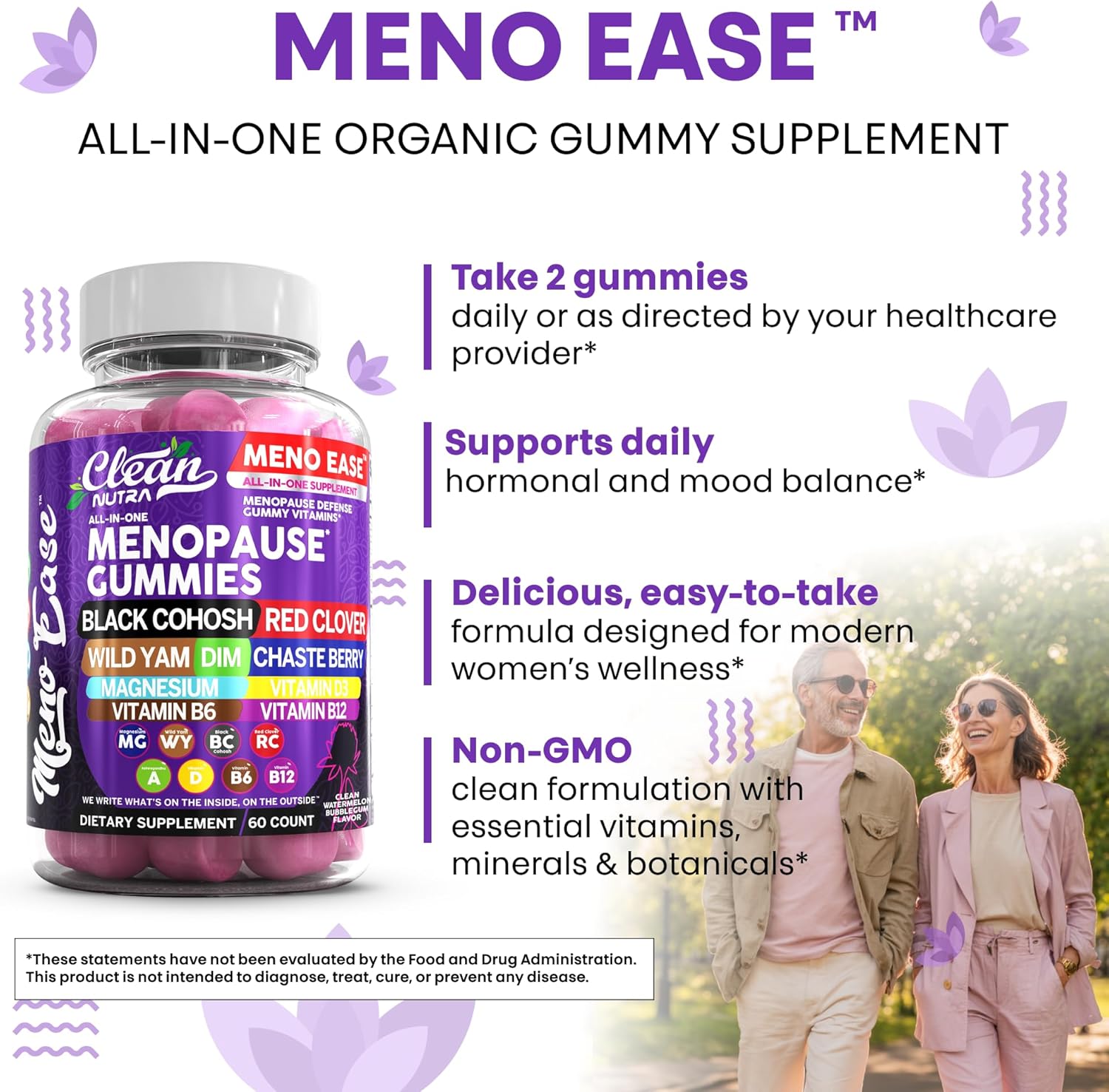 Menopause Supplement for Women Gummies with Black Cohosh, Wild Yam, DIM, Magnesium, Red Clover Chasteberry for Hormone Balance Relief Night Sweats Mood Plus Bergamot, Vitamin D3, Vitamin B6 B12 - Image 9