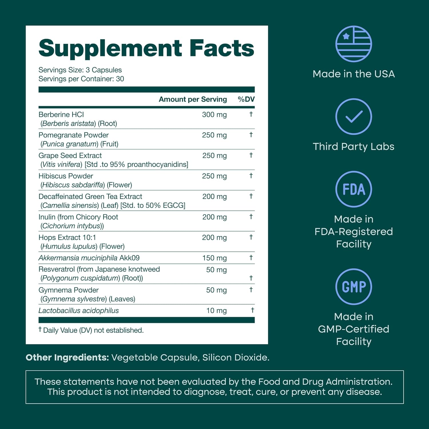 GLP-1 Activator Probiotic Supplement for Weight Loss, Gut Health, Energy & Metabolic Support – Akkermansia, Berberine, Gymnema, Resveratrol, EGCG & Hops – Appetite Control for Women & Men – 90Capsules - Image 4