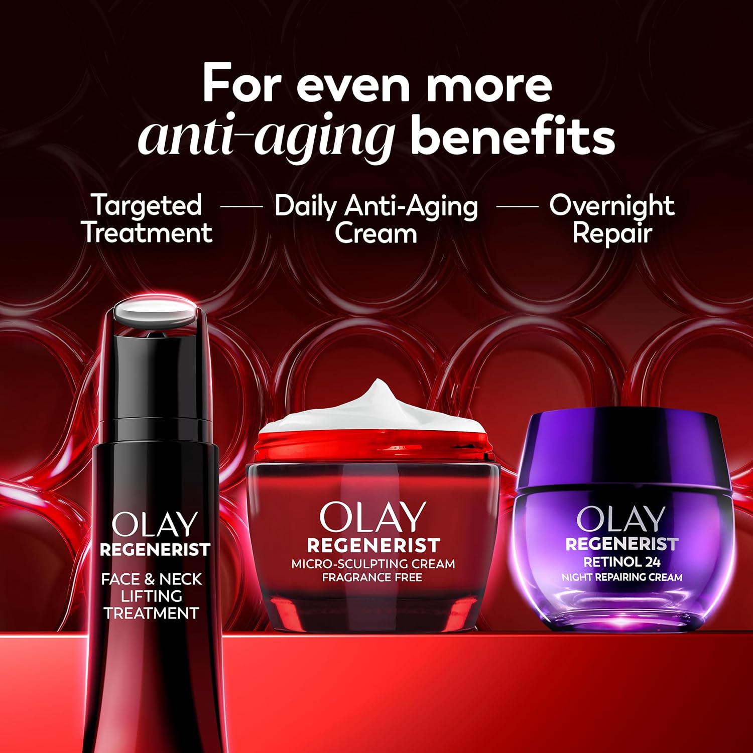 Olay Face Moisturizer, Regenerist Micro-Sculpting Cream for Women, Fragrance-Free - Anti-Aging, Anti-Wrinkle, Firming Skin Care - Triple Collagen Cream, Peptide, Hyaluronic Acid, Niacinamide, 2.6oz - Image 9
