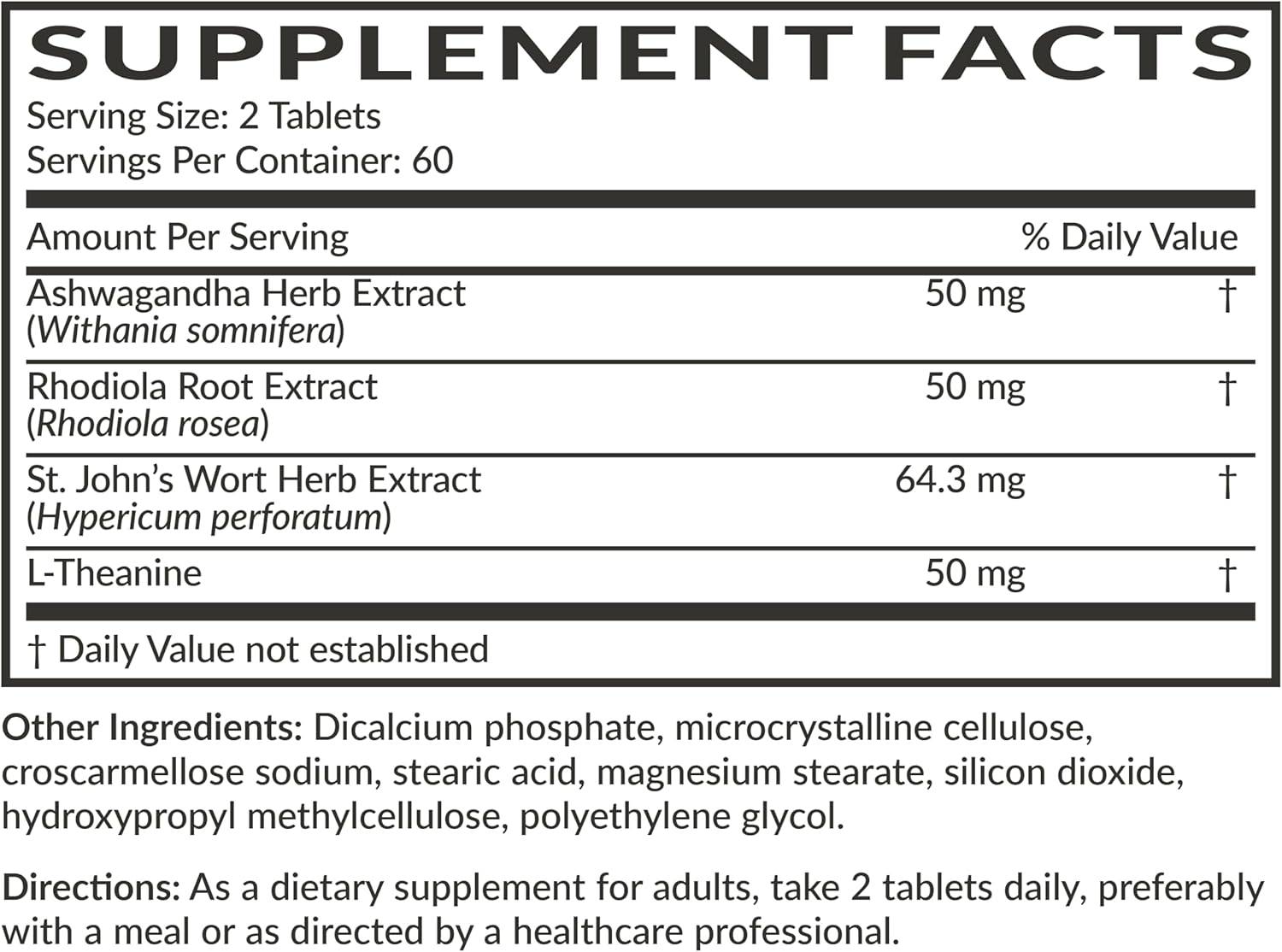 Futurebiotics Chill Pill + Ashwagandha, Rhodiola, St. John’s Wort, & L-Theanine - Non-GMO, 120 Vegetarian Tablets - Image 6