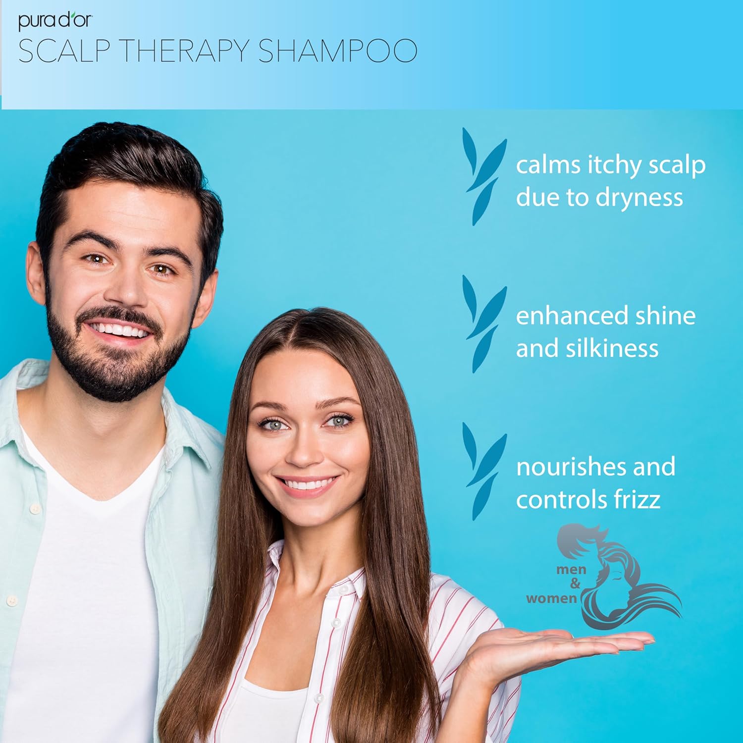 PURA D'OR Scalp Therapy Shampoo - Hydrates & Nourishes Scalp - Scalp Care Shampoo For Itchy Flaky Scalp w/ Tea Tree, Peppermint, Patchouli, Cedarwood, Clary Sage, Argan Oil 16oz (Packaging may vary) (00602) - Image 3