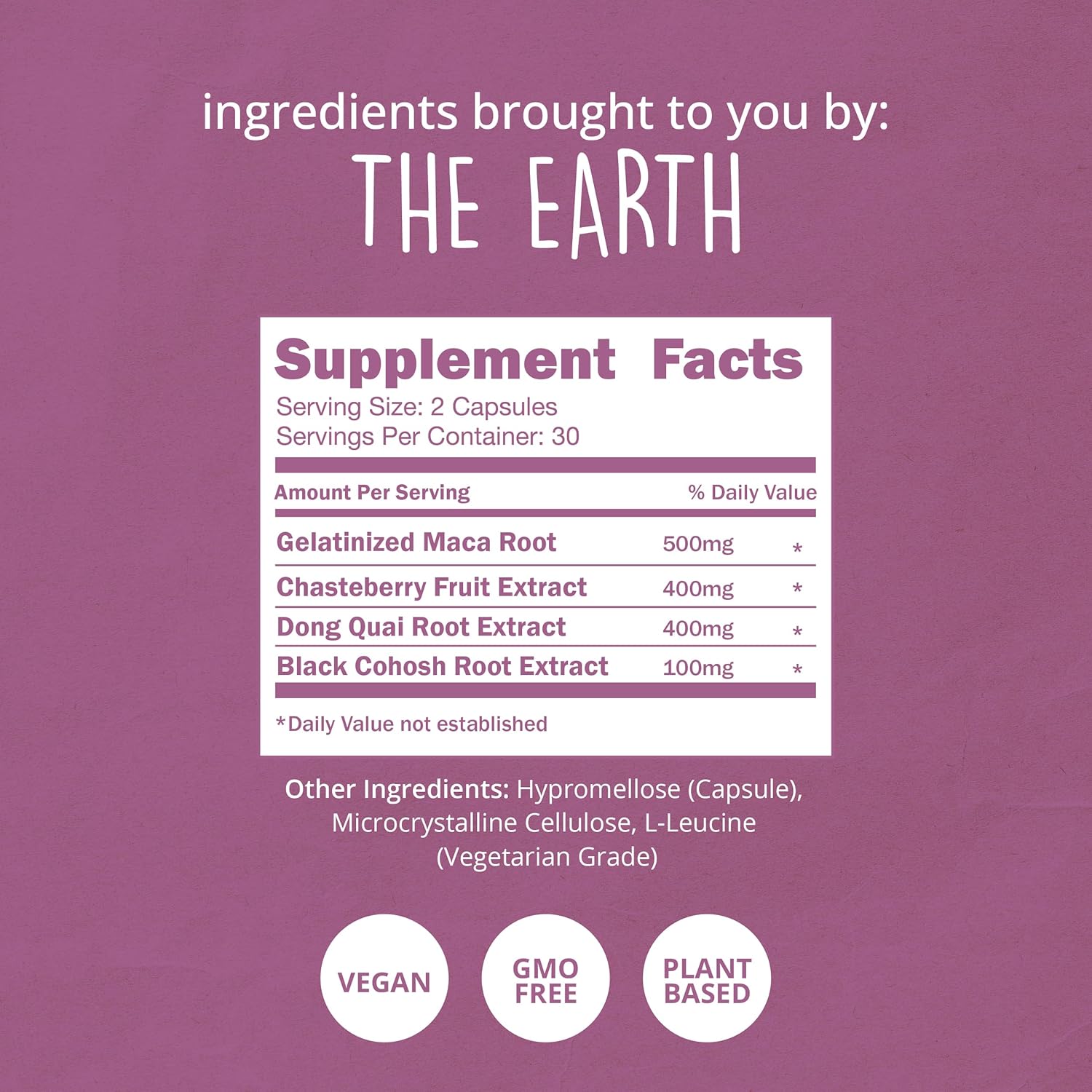 Happy Healthy Hippie Hormone Balance for Women — PMS Support & PMDD, Mood, Cycle Regularity — Chasteberry Supplements with Maca, Dong Quai, Black Cohosh — Vegan, Non-GMO, 60 Capsules - Image 6