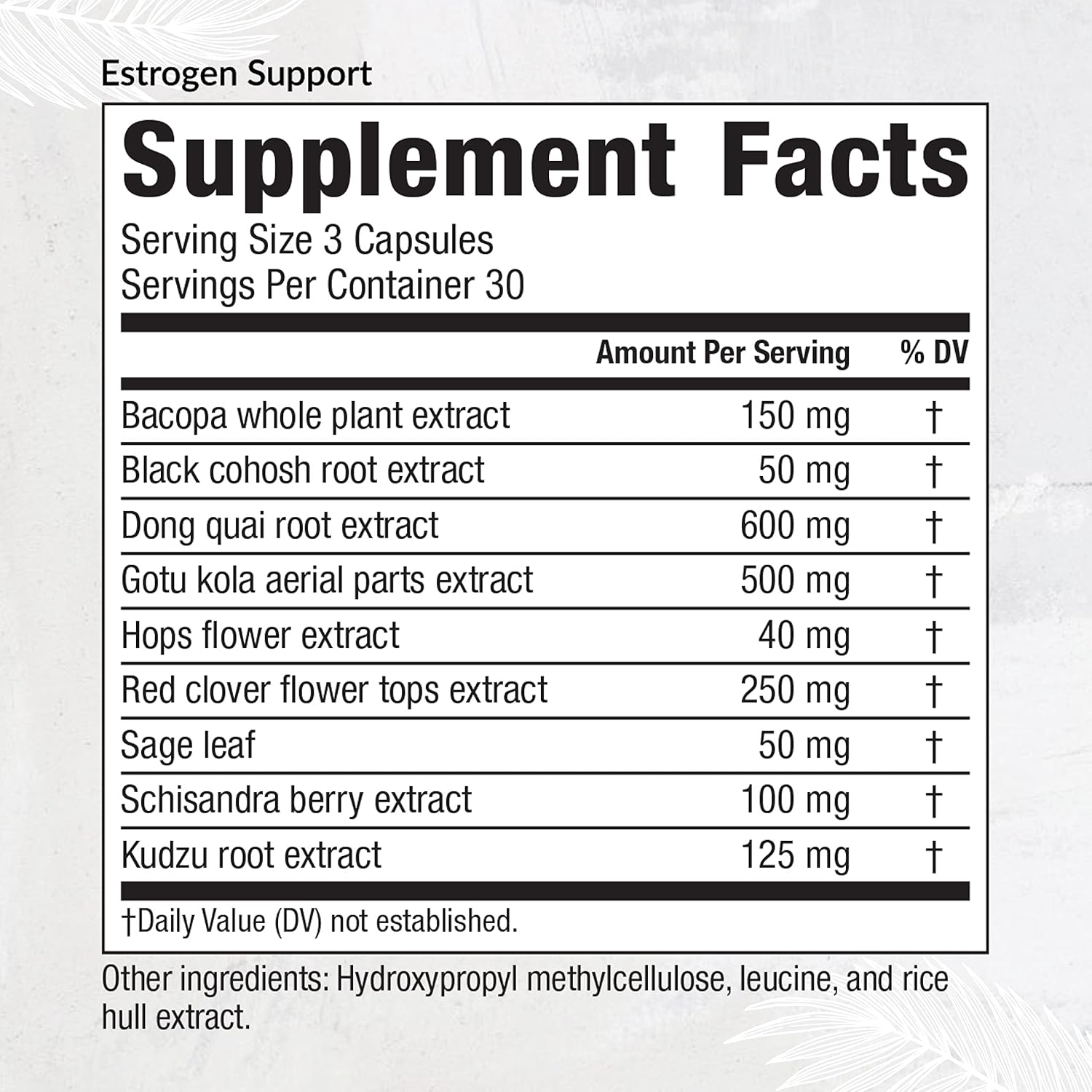 Equilife Estrogen Support, Herbal Blend Womens Supplement with Black Cohosh, Red Clover, and Gotu Kola for Overall Wellness, Plant Based Formula for Daily Support, Gluten Free, Non GMO, 90 Capsules - Image 2