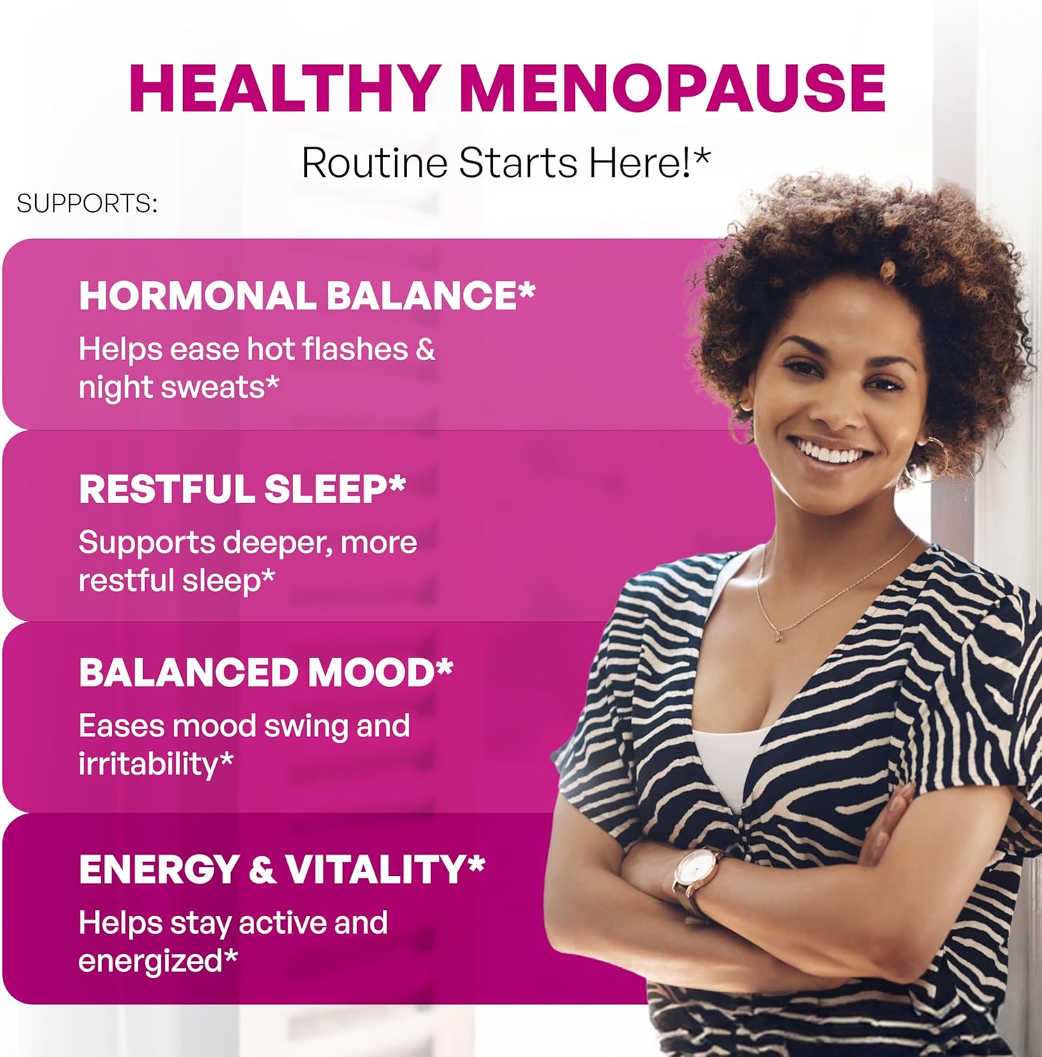 Complete Menopause Support Supplement For Women | With Ashwagandha, Black Cohosh, Dong Quai & Muira Puama | Helps Easing Hot Flashes, Night Sweats, Mood Swings, Hormone Balance & Harmony | 60 Capsules - Image 2