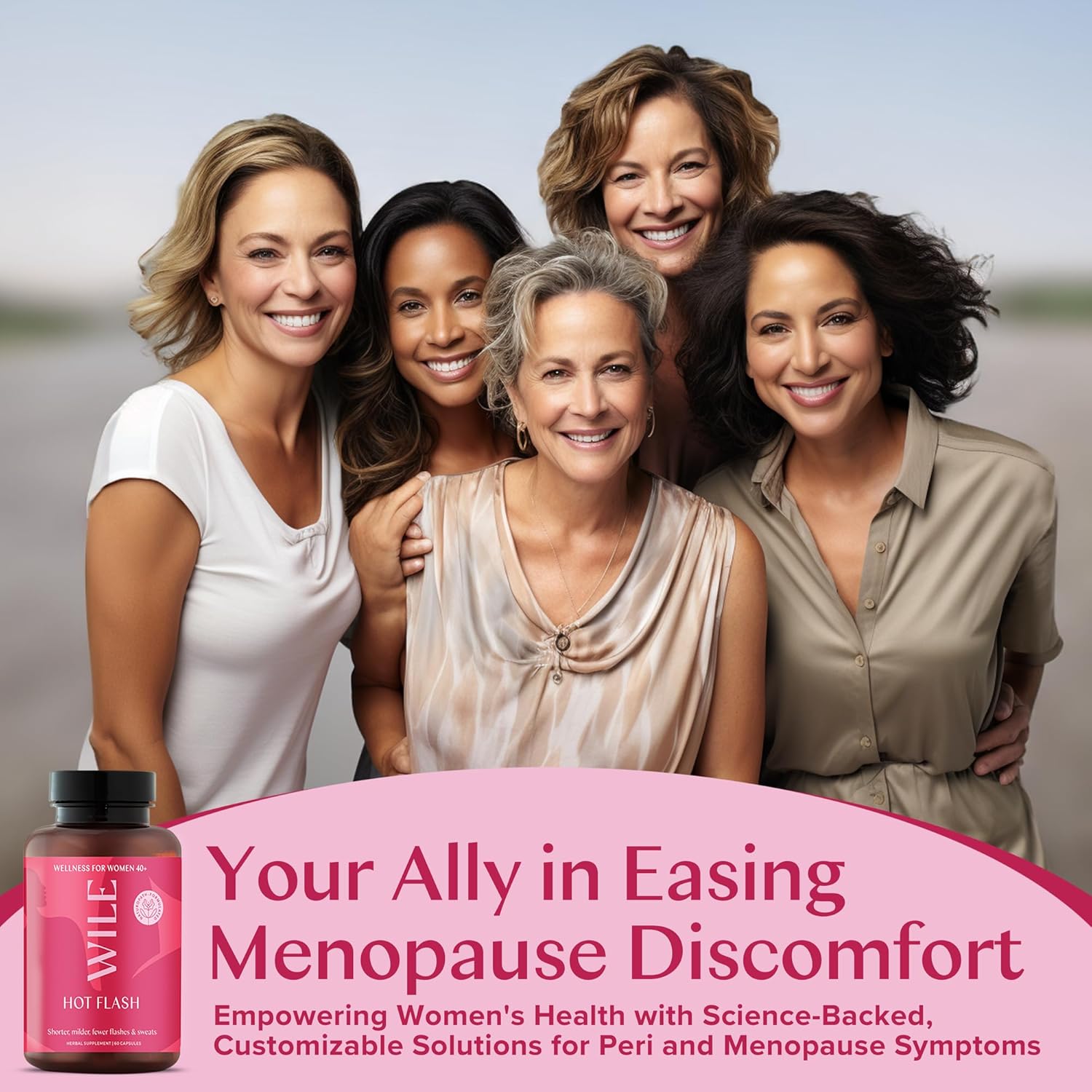 WILE Menopause and Perimenopause Supplements for Women - Hot Flashes and Night Sweats Relief with Kudzu Root - Premenopause Support for Stress, Hot Flash, Hormone Balance & Restful Sleep, 30 Servings - Image 6