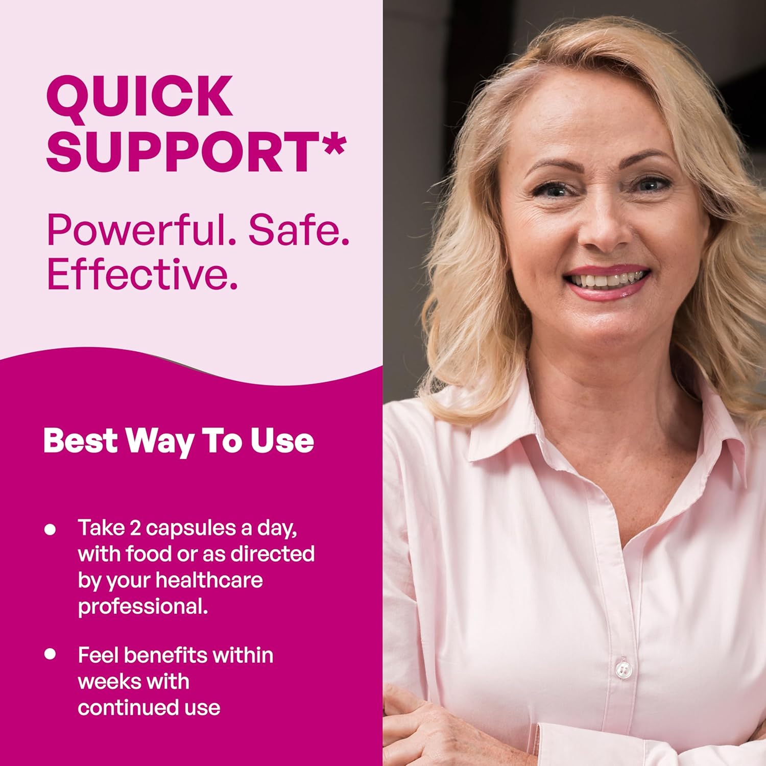 Complete Menopause Support Supplement For Women | With Ashwagandha, Black Cohosh, Dong Quai & Muira Puama | Helps Easing Hot Flashes, Night Sweats, Mood Swings, Hormone Balance & Harmony | 60 Capsules - Image 4