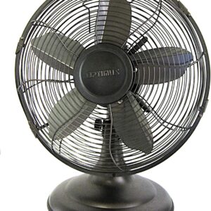Optimus F-6212A F-6212A 3-Speed 60-Watt 12-In. Portable Retro Oscillating Table Fan