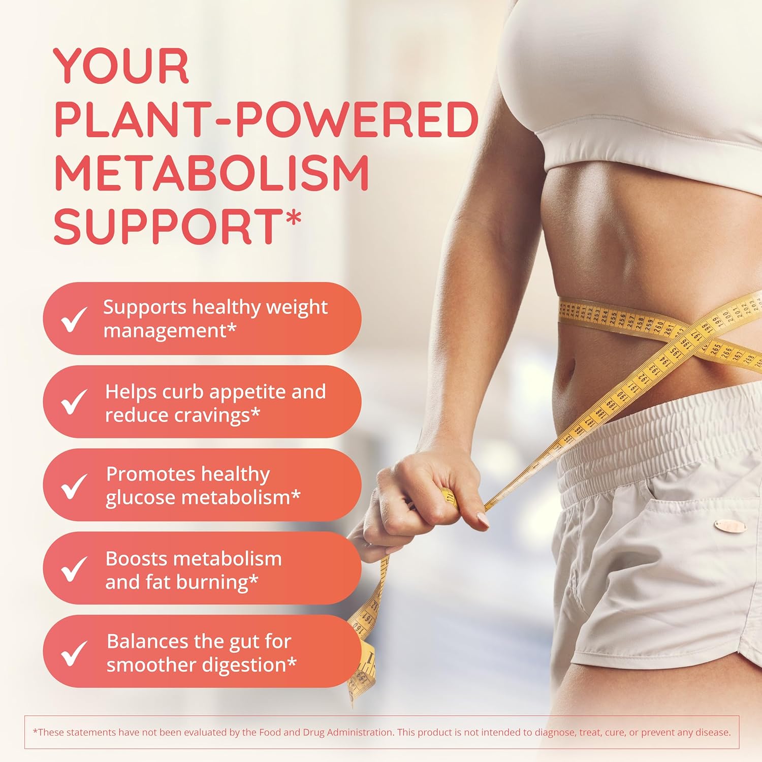 Happy Healthy Hippie GLP-1 Supplement (Metabolaid™ + Chromium) + Appetite Suppressant for Women | Metabolism Booster (AMPK) for Weight | Belly Fat Burner | Hunger & Cravings Control - 30 Vegan Caps - Image 3
